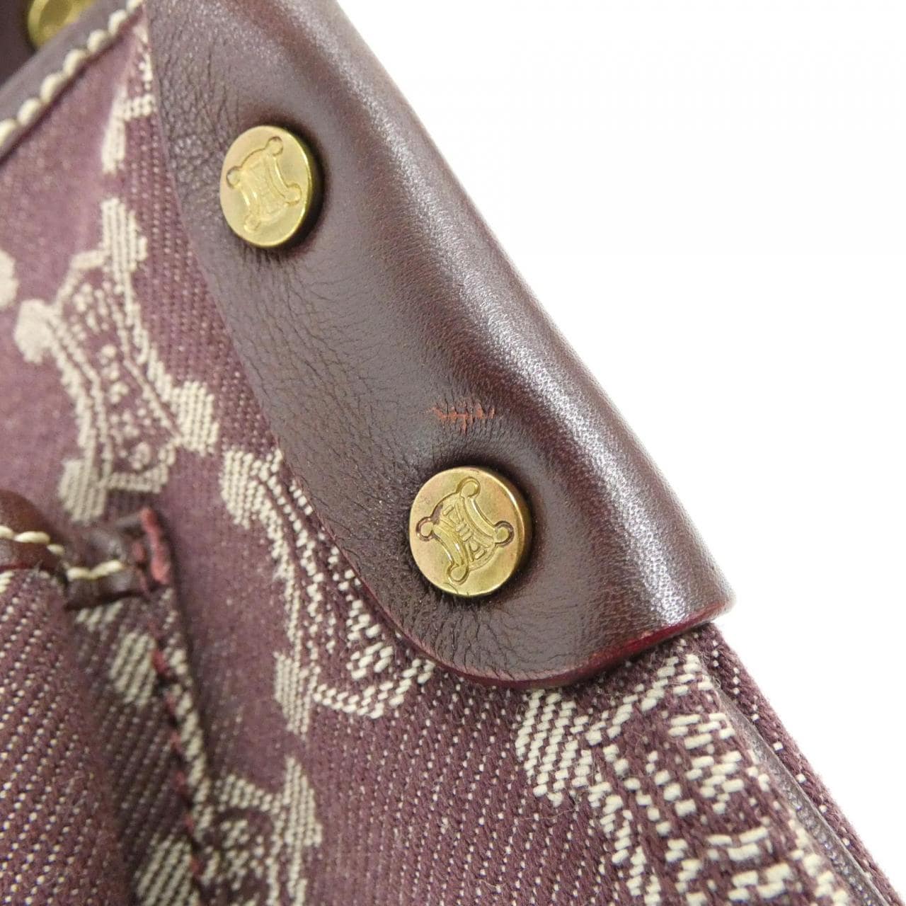 CELINE Shoulder Bag Denim 酒紅色 牛仔布 中古品A - 縮圖 5