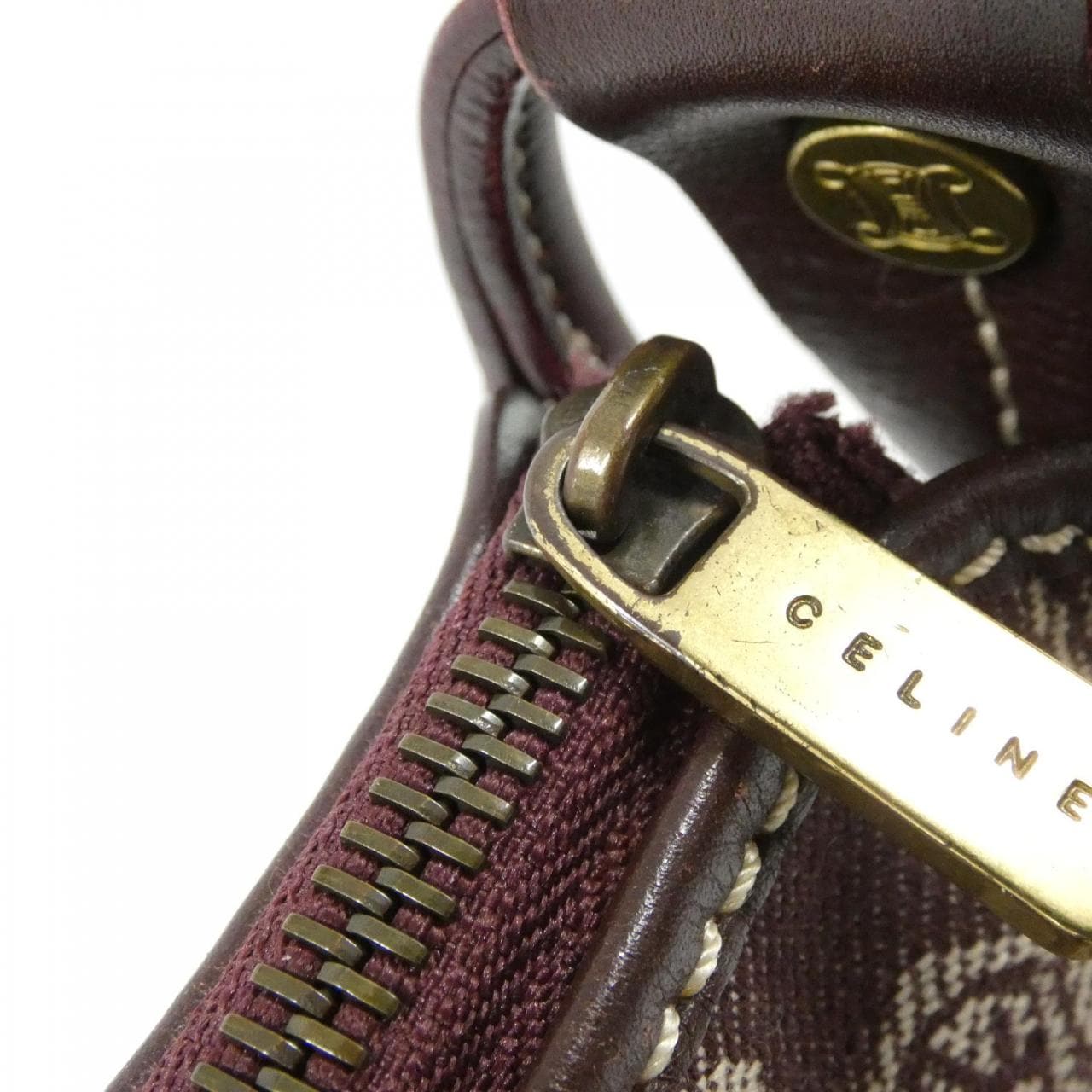 CELINE Shoulder Bag Denim 酒紅色 牛仔布 中古品A - 縮圖 6