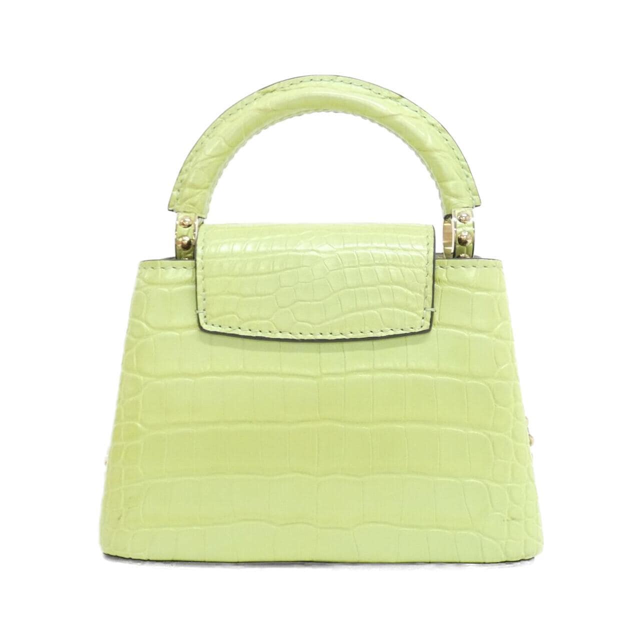 LOUIS VUITTON Capucines Bag Leather 綠色 皮革 中古品A - 縮圖 2