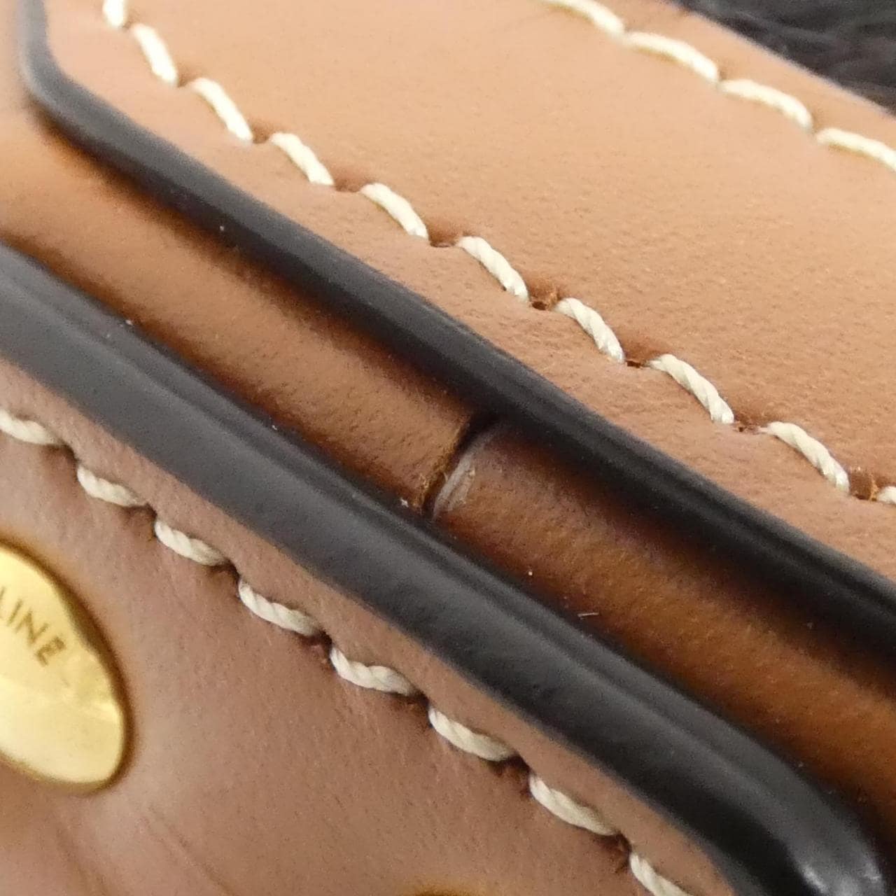 CELINE Shoulder Bag Leather 黑色 皮革 中古品A - 縮圖 3