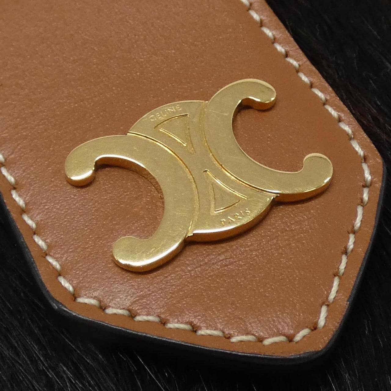 CELINE Shoulder Bag Leather 黑色 皮革 中古品A - 縮圖 4