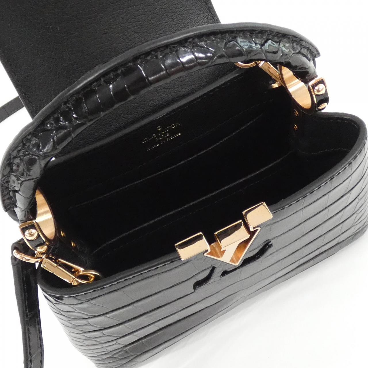 LOUIS VUITTON Capucines P01131 Bag Leather Black Leather - Thumbnail 7