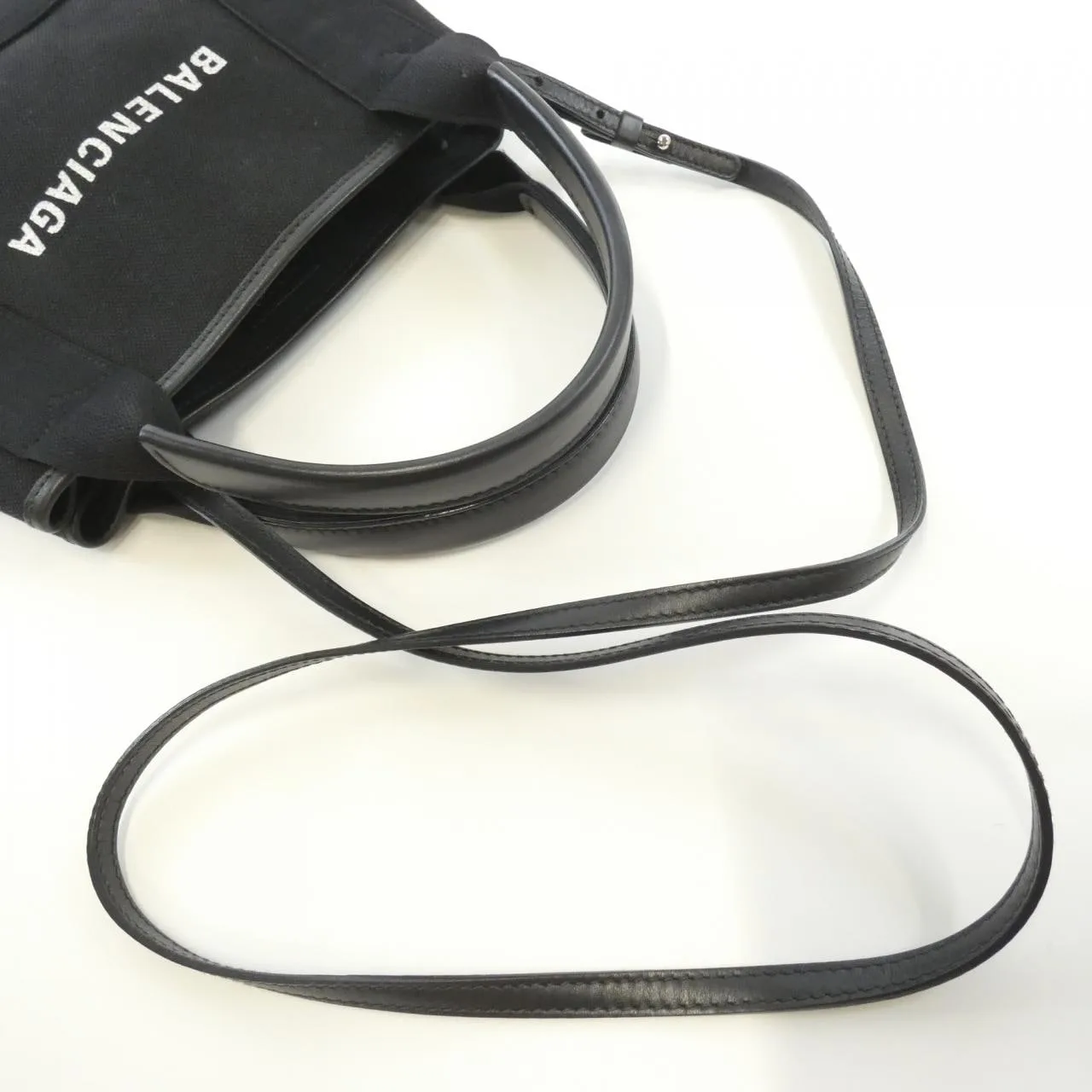 BALENCIAGA 390346 AQ38N Handbag Canvas 深藍色 帆布 中古品B - 縮圖 4