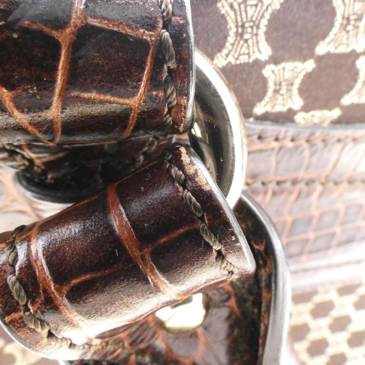 CELINE Boogie Bag Canvas Brown Canvas Rank B - Thumbnail 5