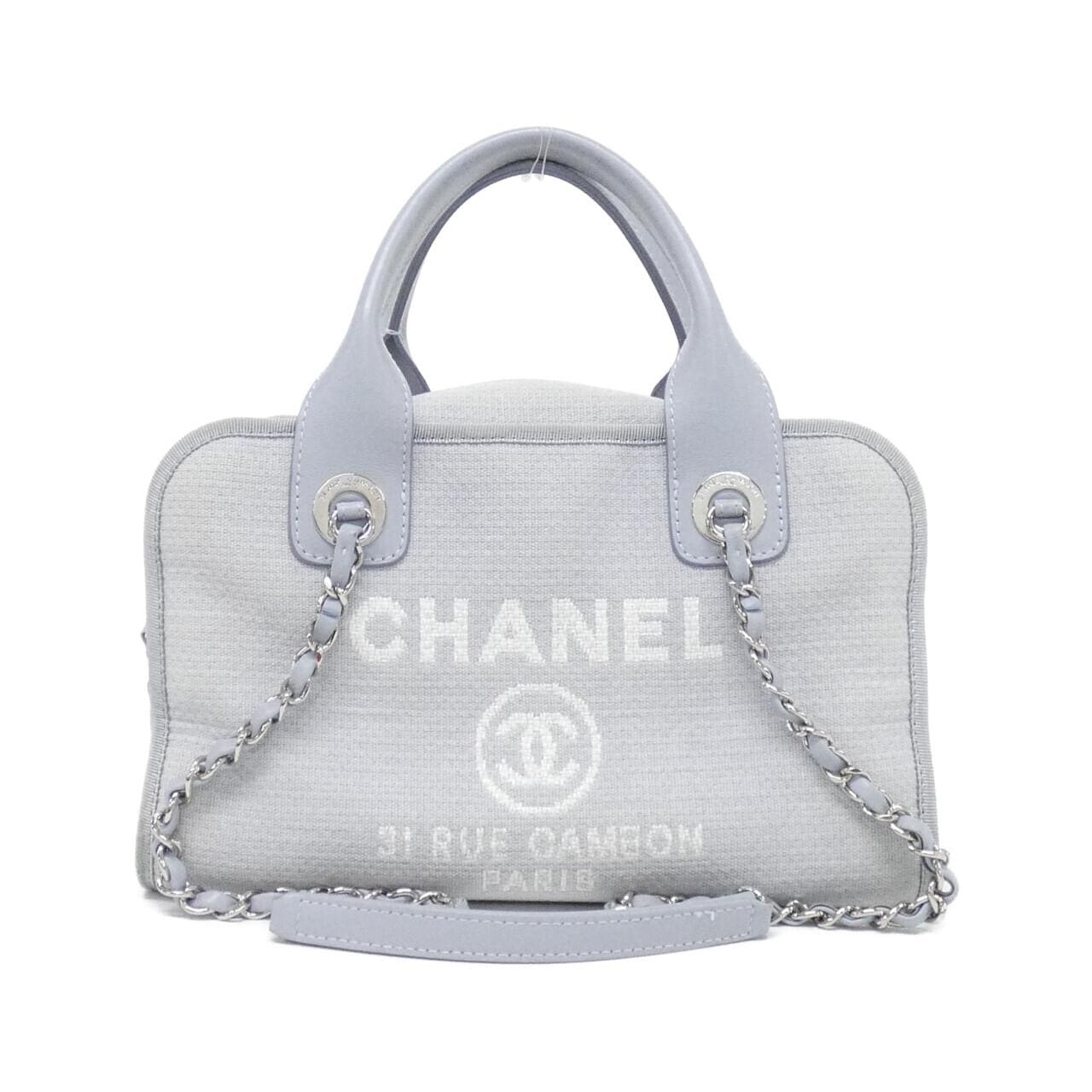 CHANEL Deauville 92749 Boston Bag Blue