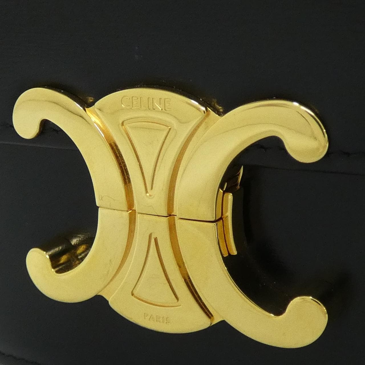 CELINE Triomphe 188423BF4 Shoulder Bag 黑色 中古品A - 縮圖 4