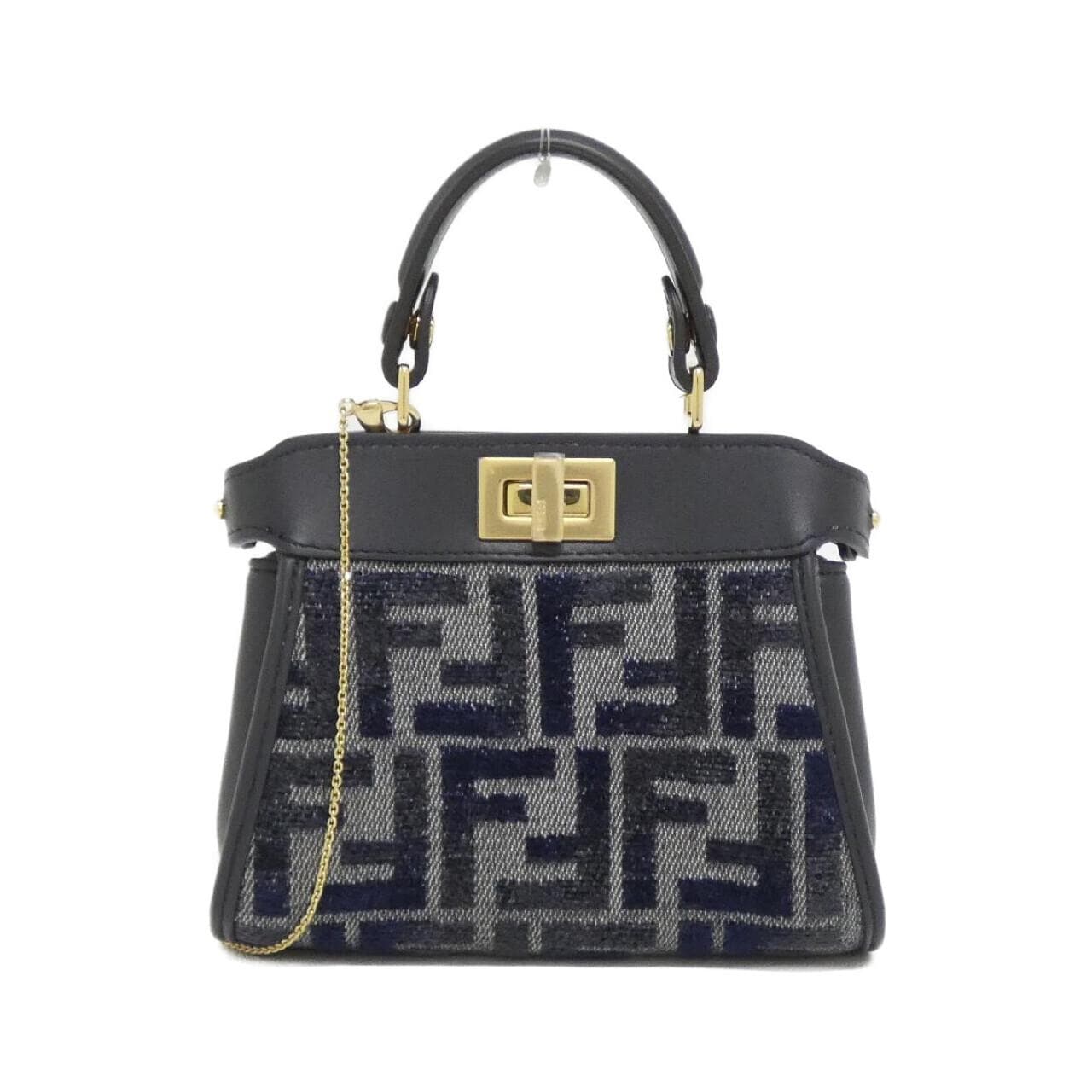 FENDI Peekaboo 7AS294 ASU0 Handbag Canvas Black