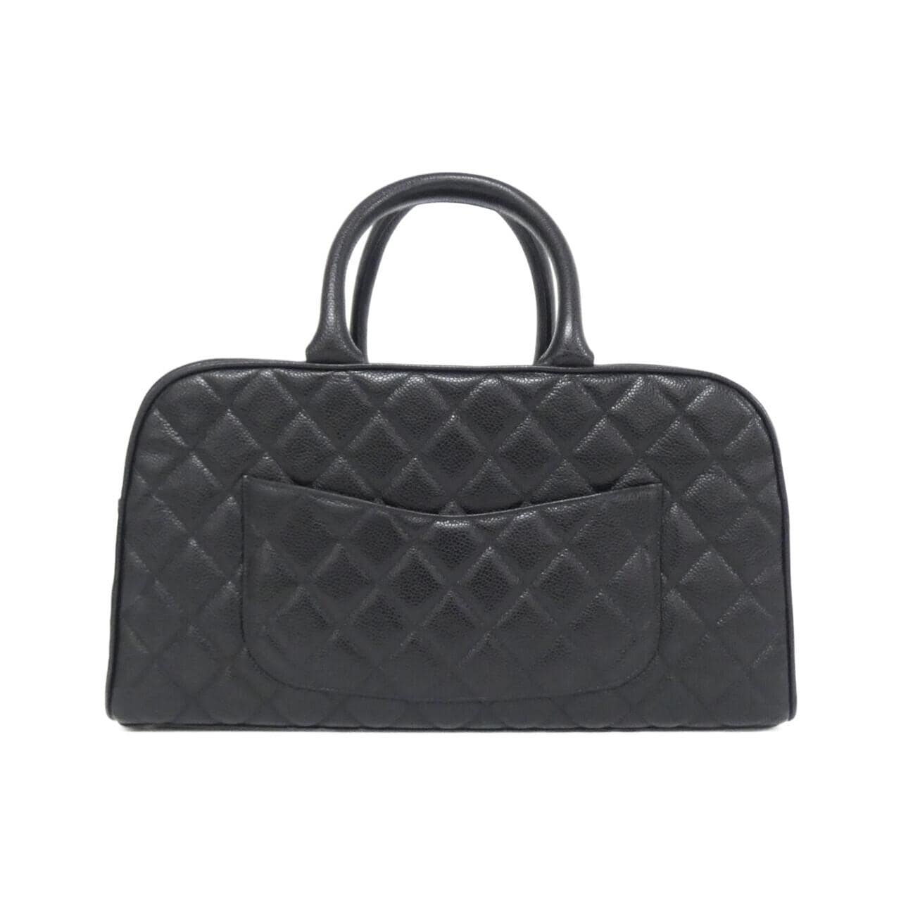 CHANEL 20997 Boston Grained Calfskin Black Grained Calfskin - Thumbnail 2