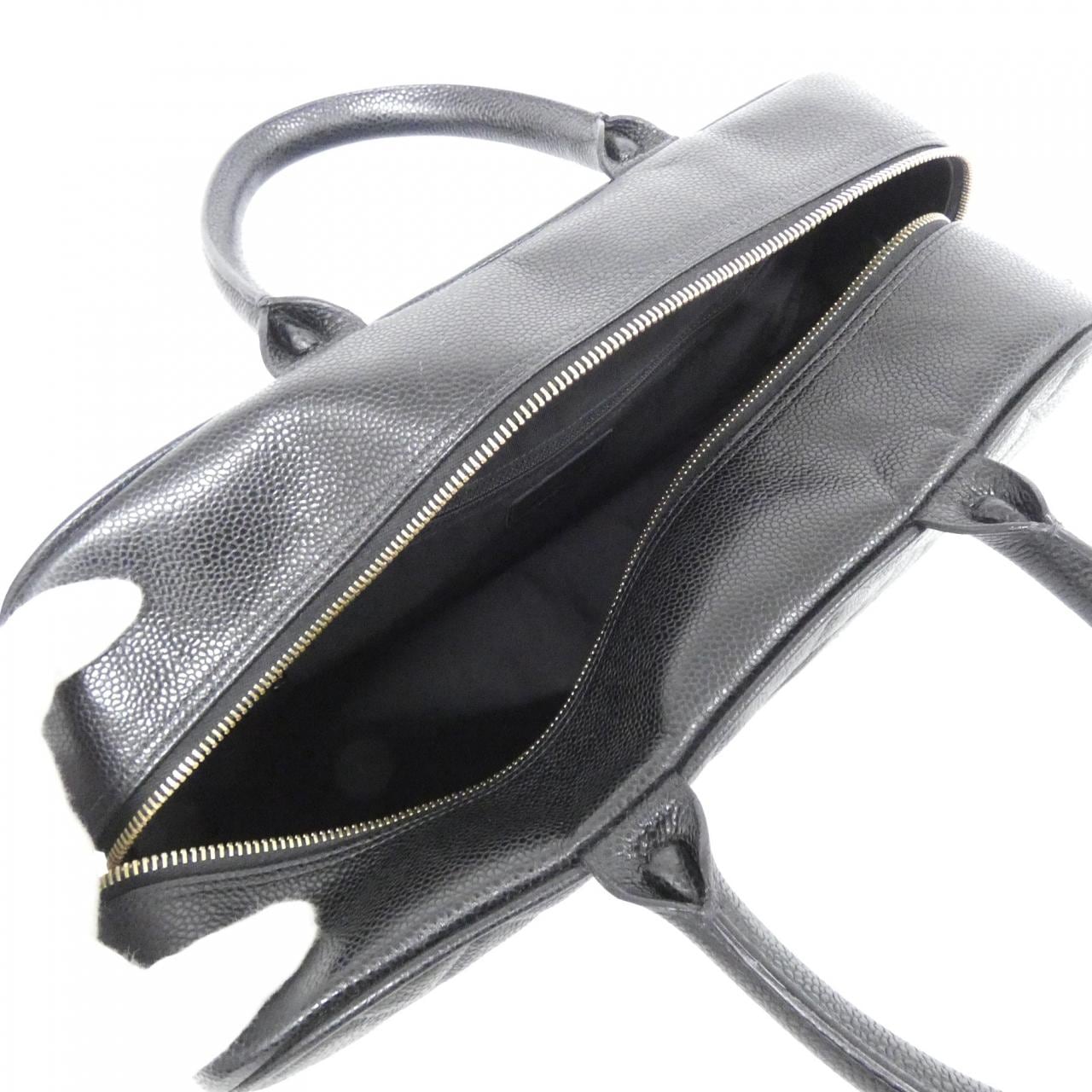 CHANEL 20997 Boston Grained Calfskin Black Grained Calfskin - Thumbnail 7