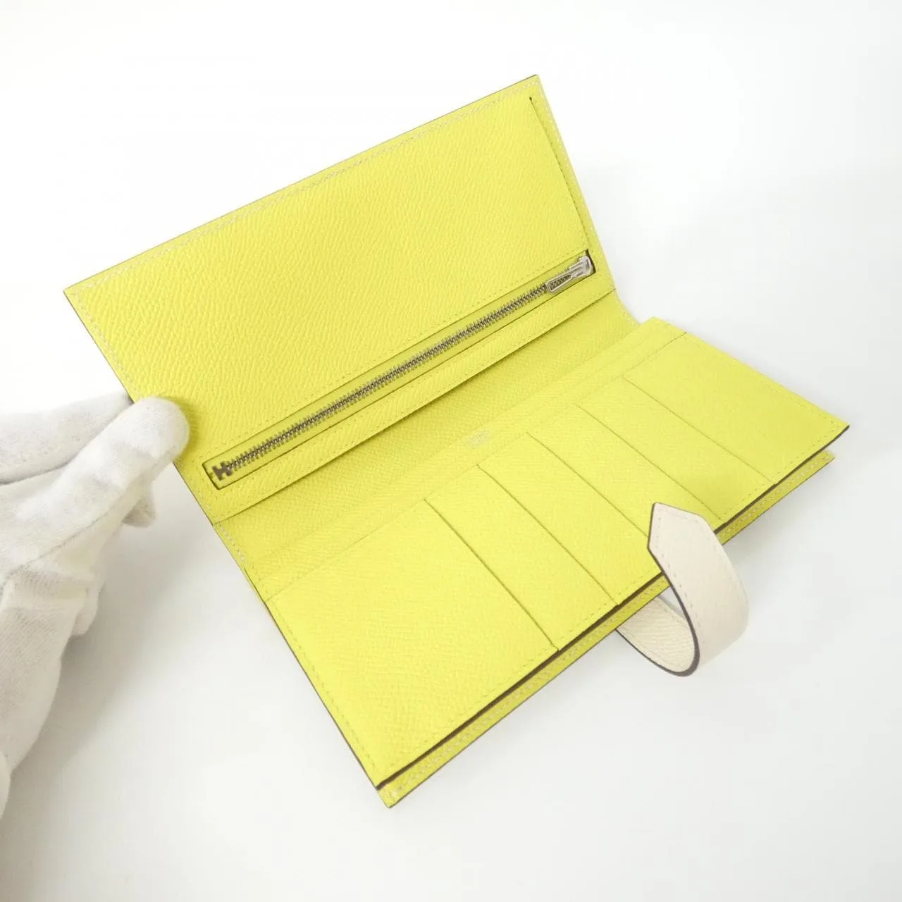 HERMES 073596CK Wallet Epsom 黑色 Epsom 皮 中古品A - 縮圖 5