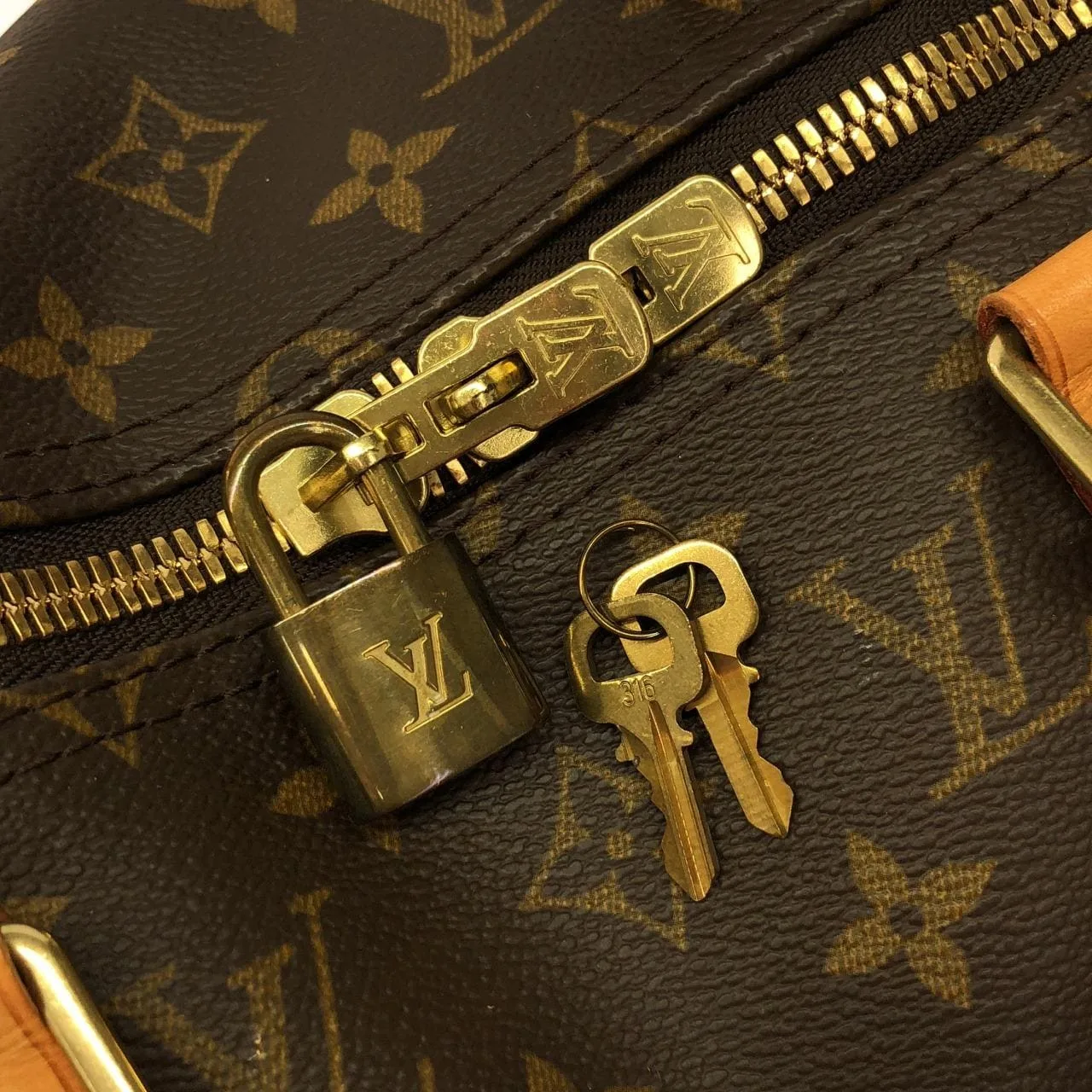 LOUIS VUITTON Keepall M41416 Boston Monogram 黑色 Monogram 中古品A - 縮圖 4