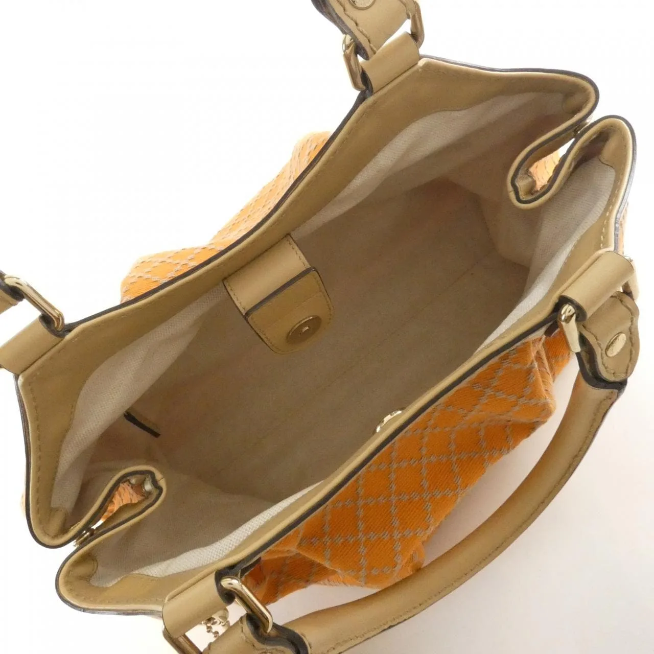 GUCCI 211944 KD01G 手提包 帆布 橙色 帆布 中古品A - 縮圖 5