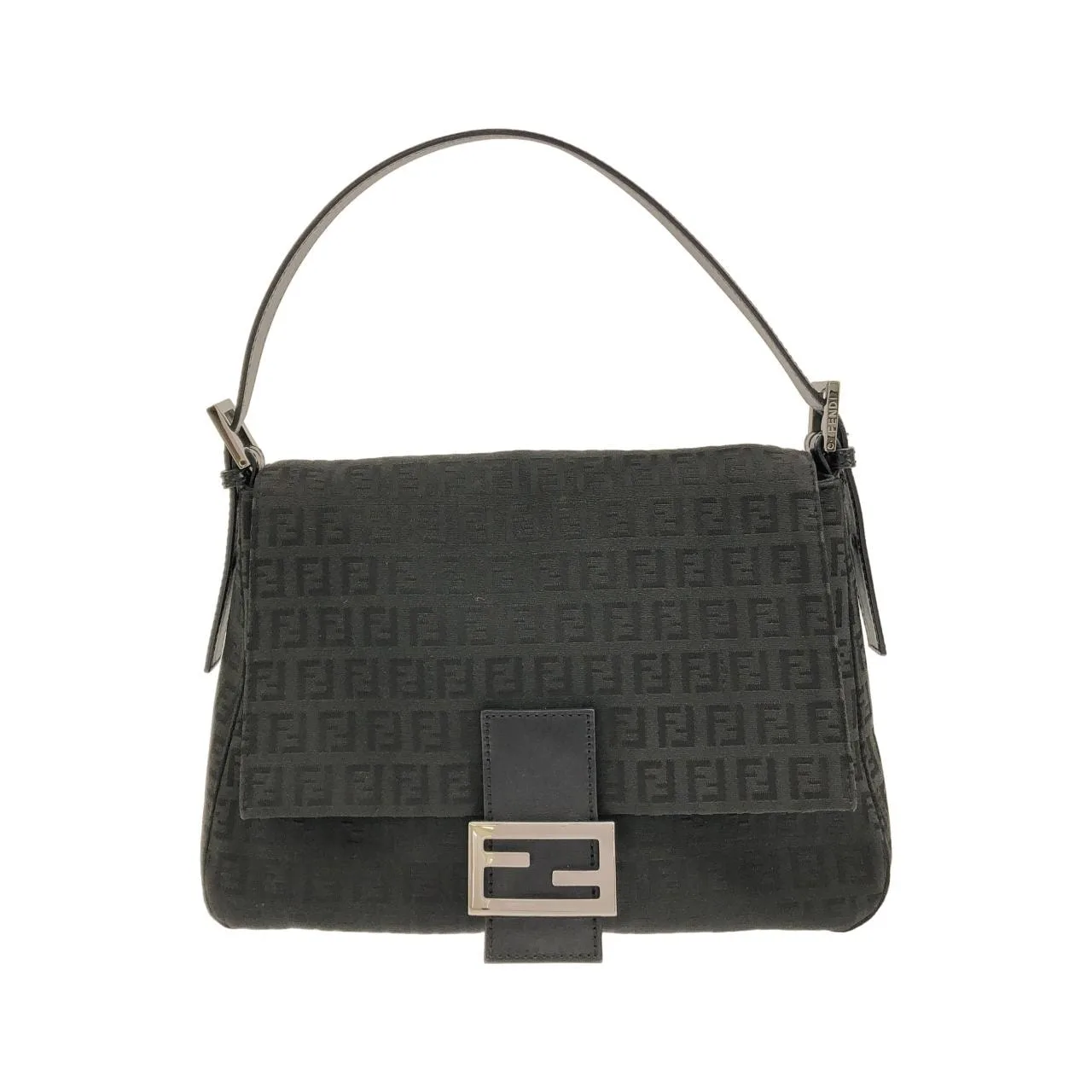 FENDI Baguette 8BR001 JQ5 Shoulder Canvas Black