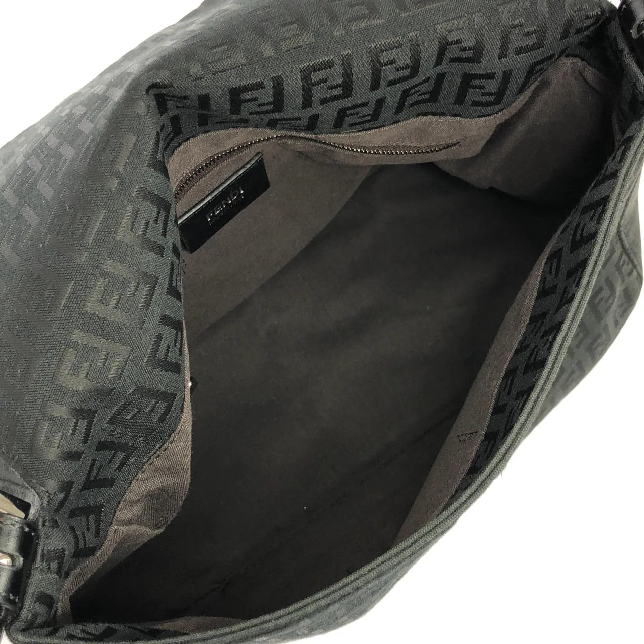 FENDI Baguette 8BR001 JQ5 Shoulder Canvas 黑色 帆布 - 縮圖 8