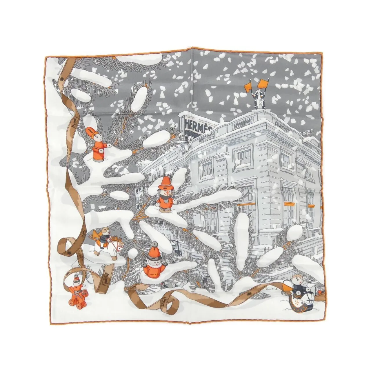 HERMES Scarf White