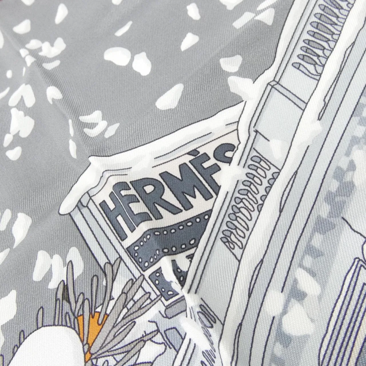 HERMES Scarf 白色 中古品A - 縮圖 2