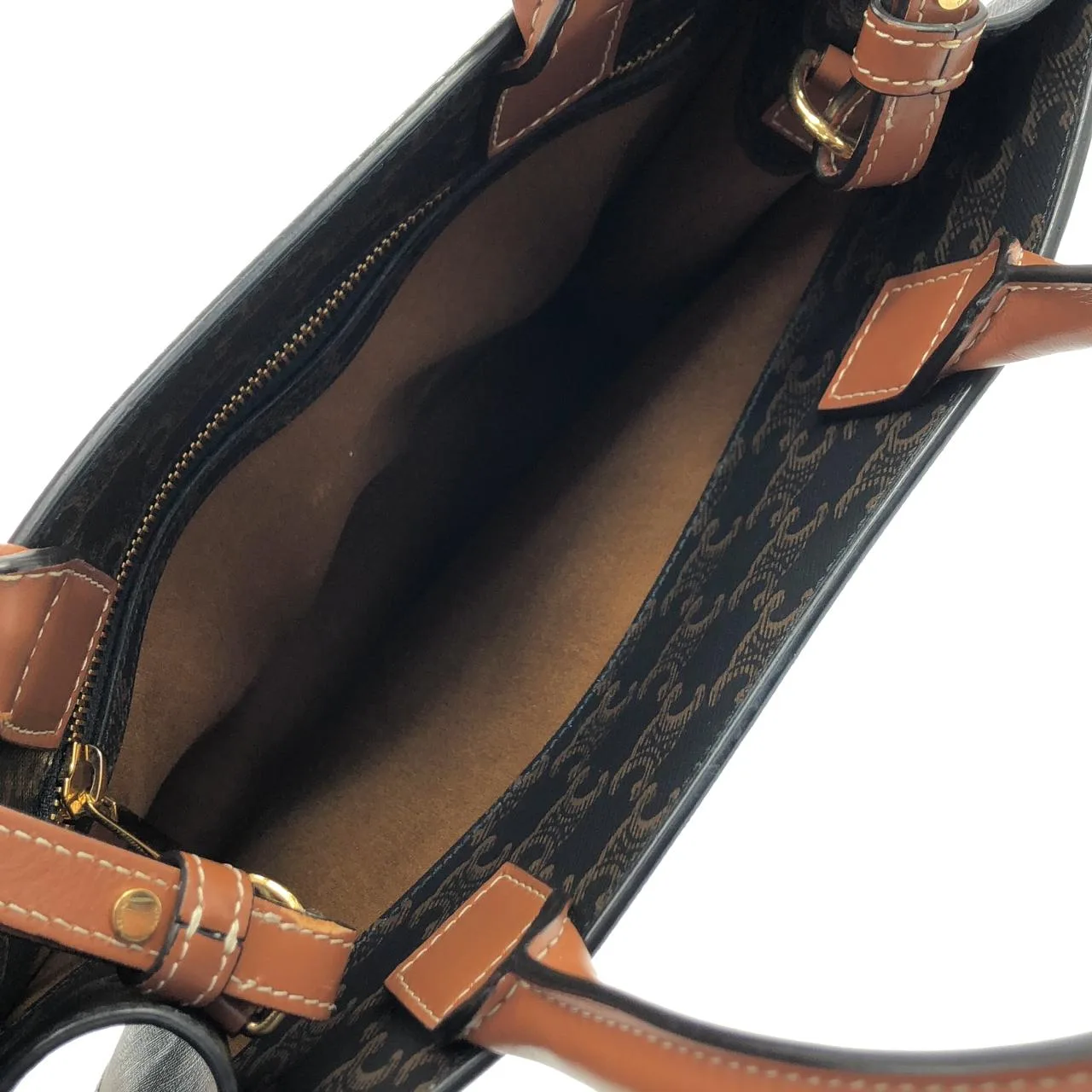 CELINE Cabas 191542BZK Handbag Canvas 黑色 帆布 中古品A - 縮圖 5