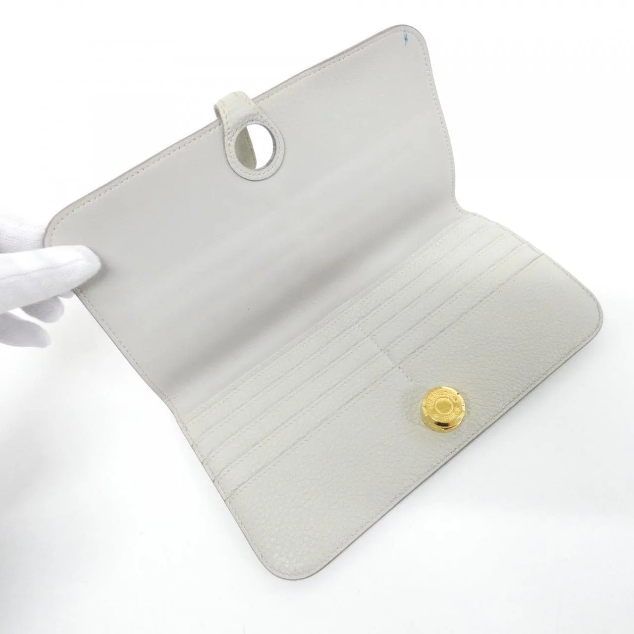 HERMES 061200CC Wallet Togo Black Togo Leather Rank B - Thumbnail 8