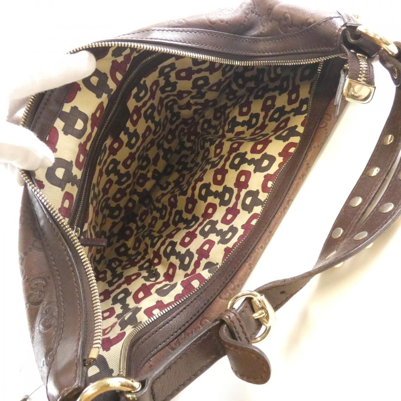 GUCCI 159406 Shoulder Bag Leather 棕色 皮革 中古品B - 縮圖 6