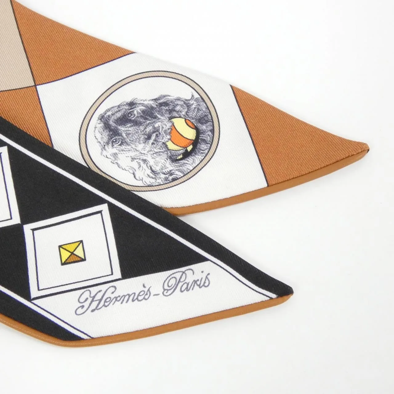 HERMES 063453S Scarf Leather Black Leather Rank A - Thumbnail 2