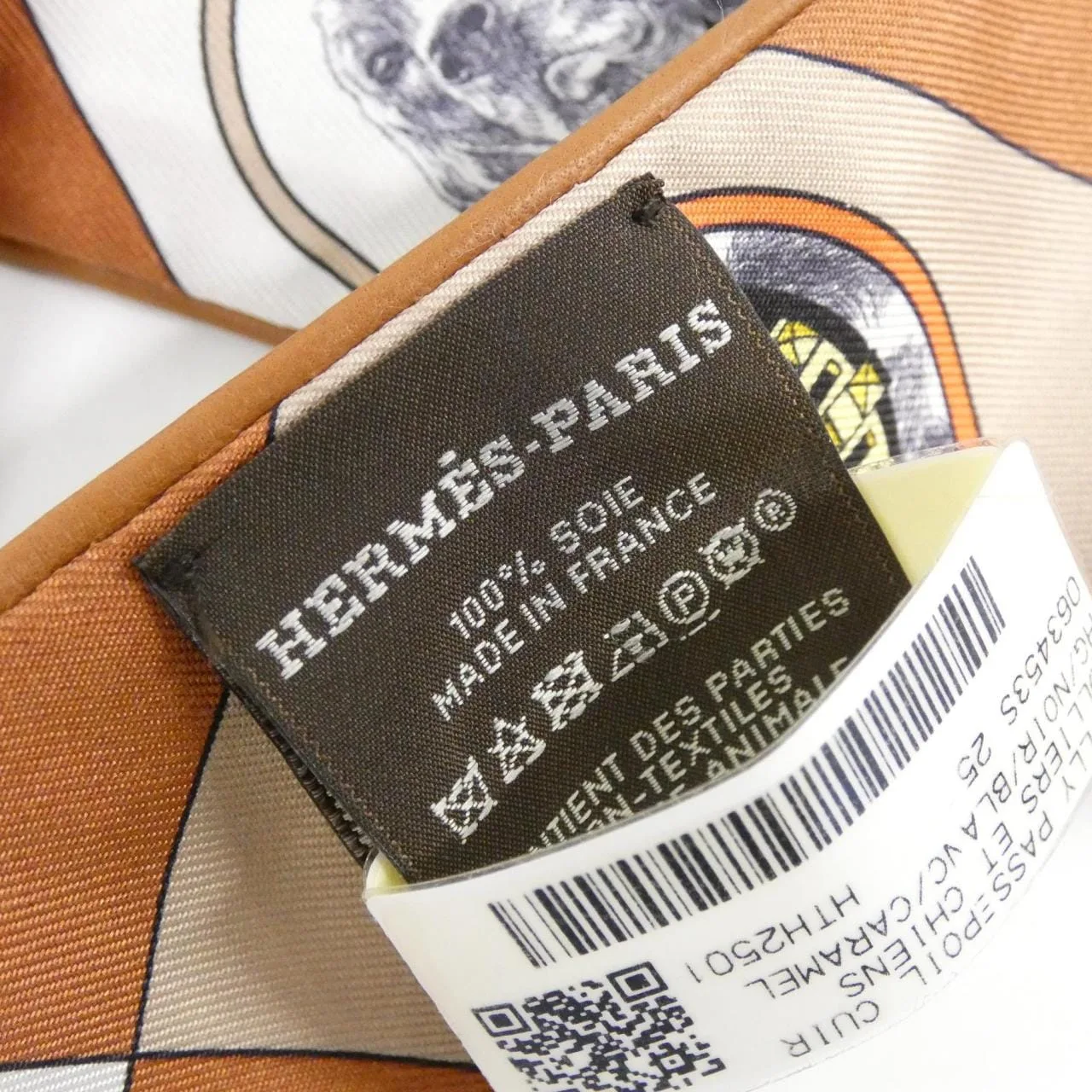 HERMES 063453S Scarf Leather Black Leather Rank A - Thumbnail 3