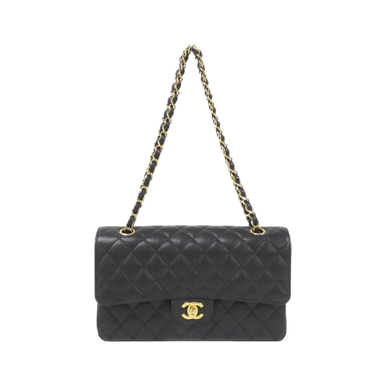 CHANEL Matelasse 1112 Shoulder Grained Calfskin Black