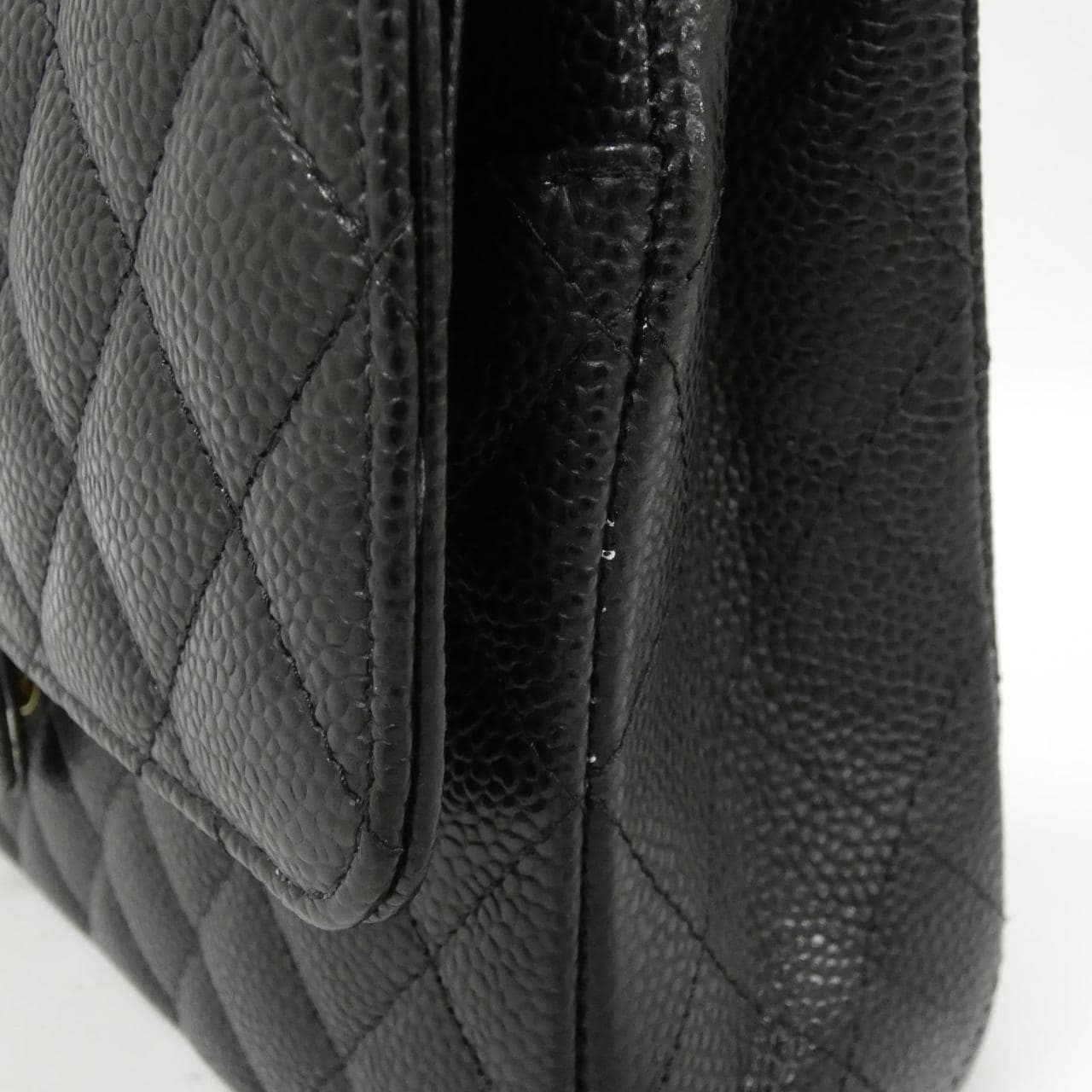 CHANEL Matelasse 1112 Shoulder Grained Calfskin Black Grained Calfskin - Thumbnail 6