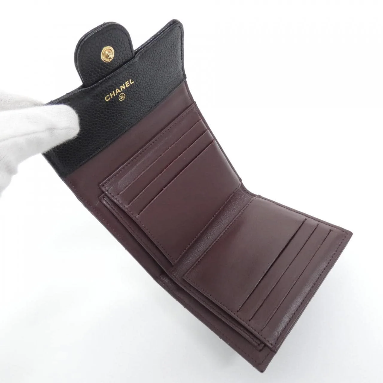 CHANEL Timeless Classic AP0231 Wallet Grained Calfskin 黑色 荔枝紋牛皮 中古品A - 縮圖 6