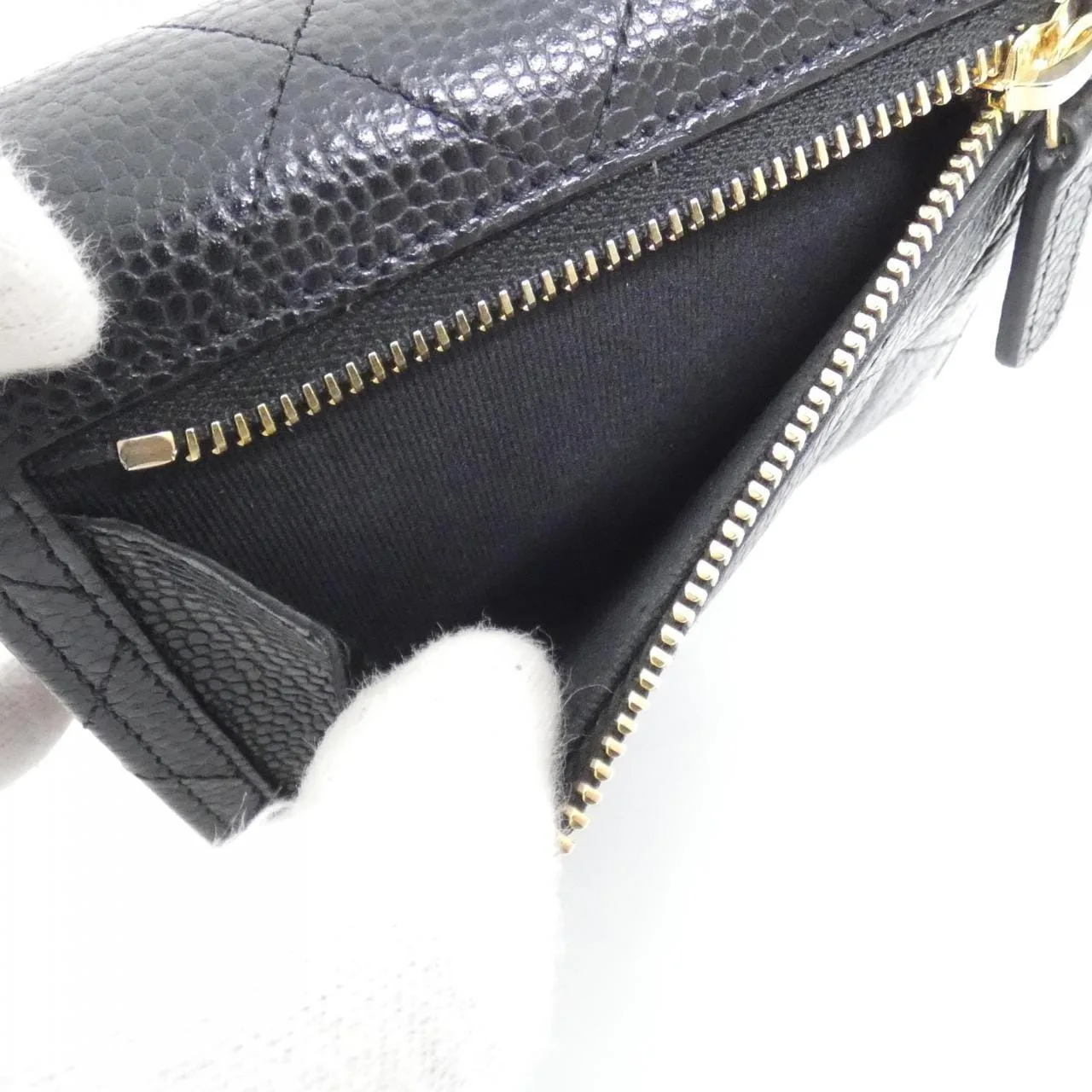 CHANEL Timeless Classic AP0231 Wallet Grained Calfskin 黑色 荔枝紋牛皮 中古品A - 縮圖 10