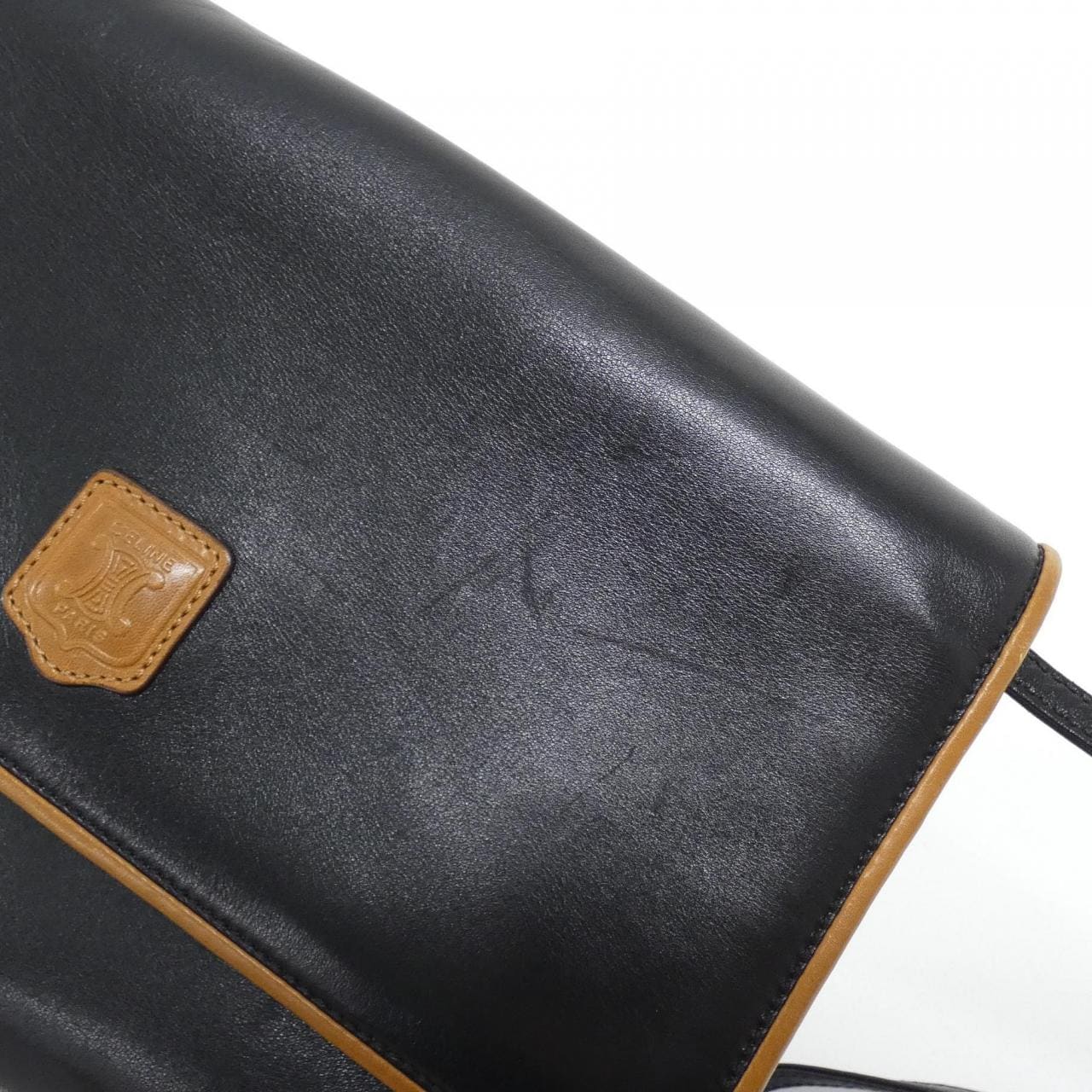 CELINE Shoulder Bag Leather 黑色 皮革 中古品B - 縮圖 5
