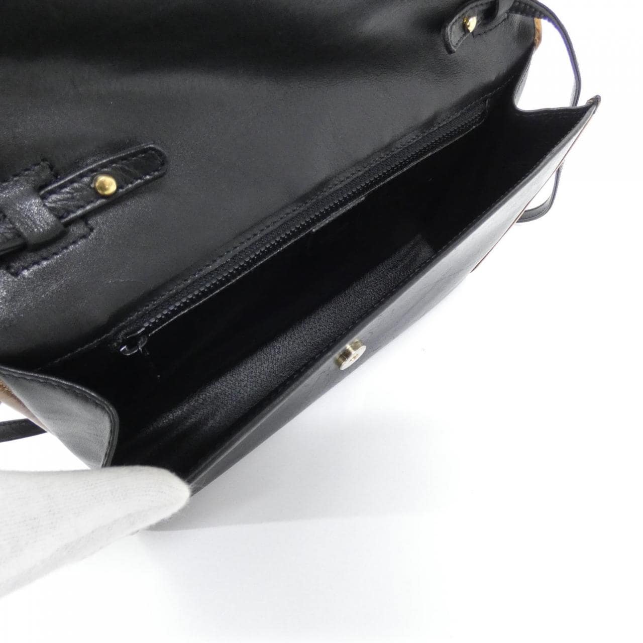 CELINE Shoulder Bag Leather 黑色 皮革 中古品B - 縮圖 9