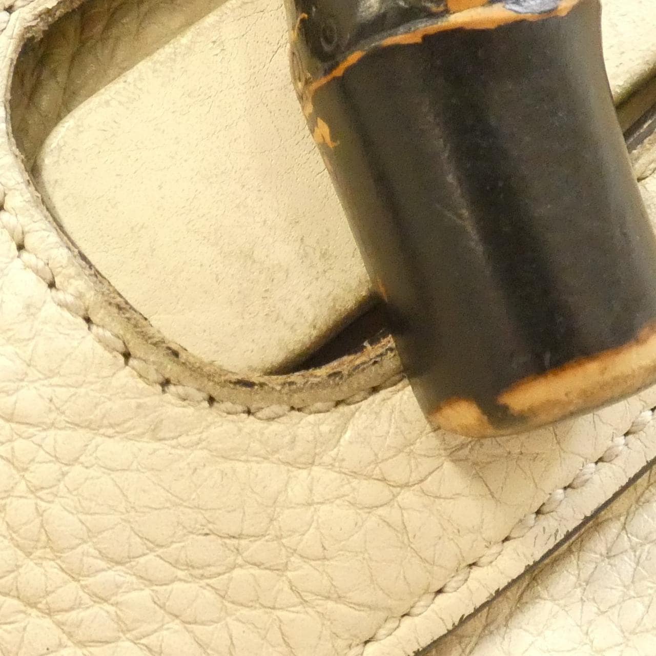 GUCCI Bamboo Daily 370831 A7M0N Bag Leather 黑色 皮革 中古品B - 縮圖 4