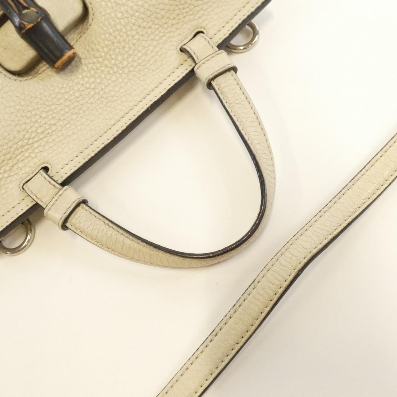 GUCCI Bamboo Daily 370831 A7M0N Bag Leather 黑色 皮革 中古品B - 縮圖 5