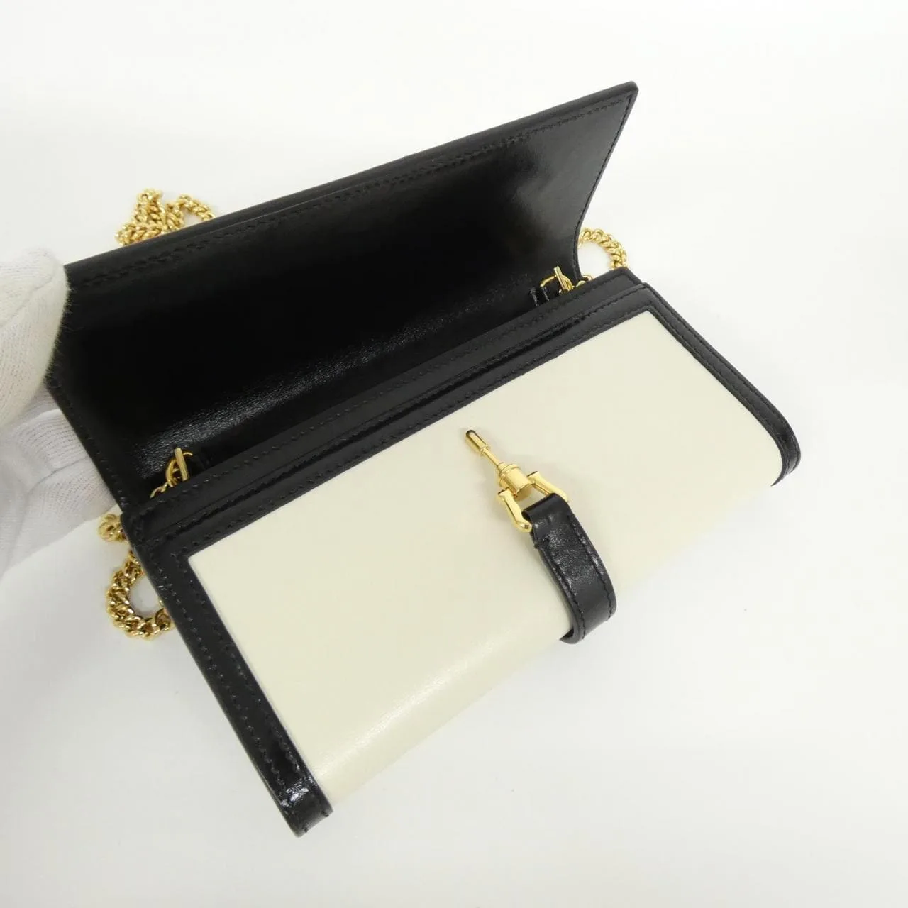 GUCCI 652681 14JAG Wallet Leather 黑色 皮革 中古品A - 縮圖 7