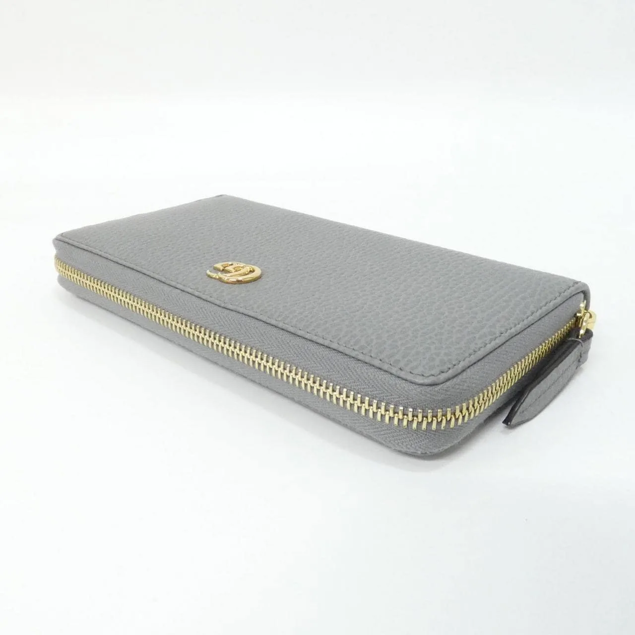 GUCCI 456117 Wallet Leather 灰色 皮革 中古品A - 縮圖 3