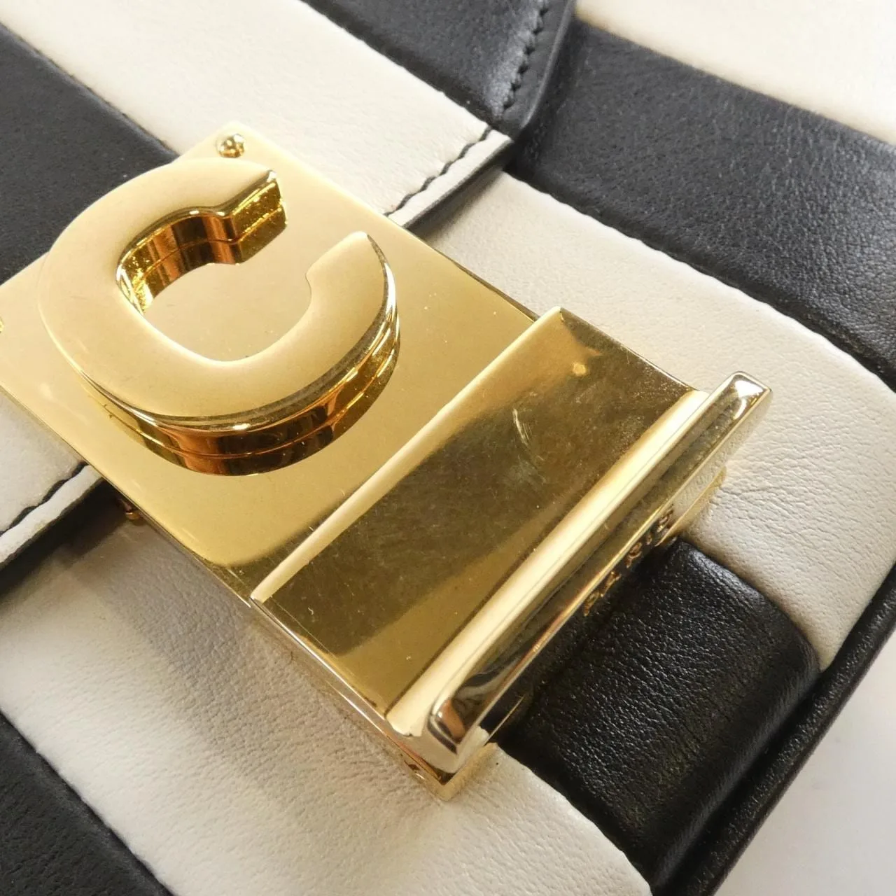 CELINE Triomphe 188833BGD Shoulder Leather 黑色 皮革 中古品B - 縮圖 6