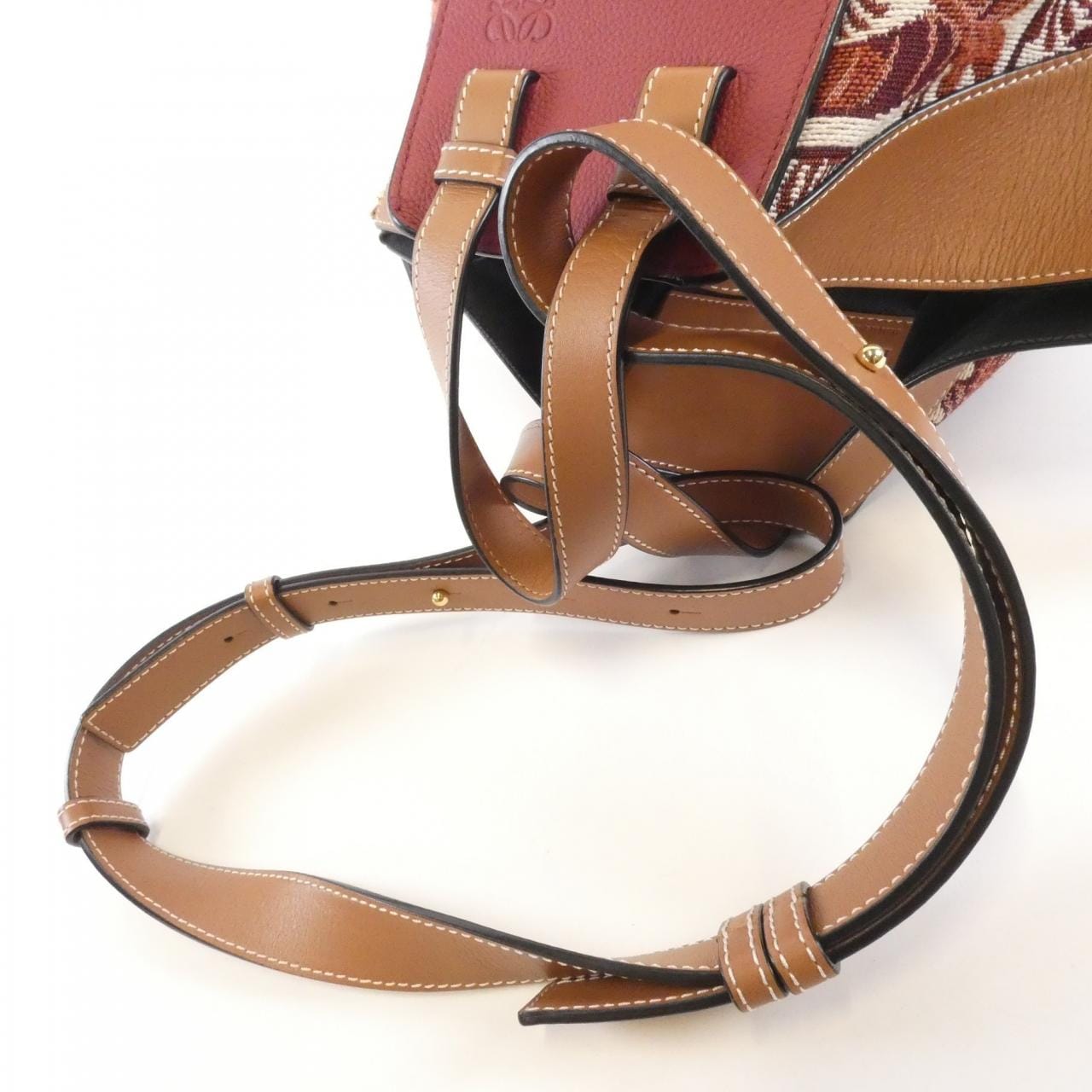 LOEWE Hammock 303 51 S35 Shoulder Bag Canvas White Canvas - Thumbnail 8