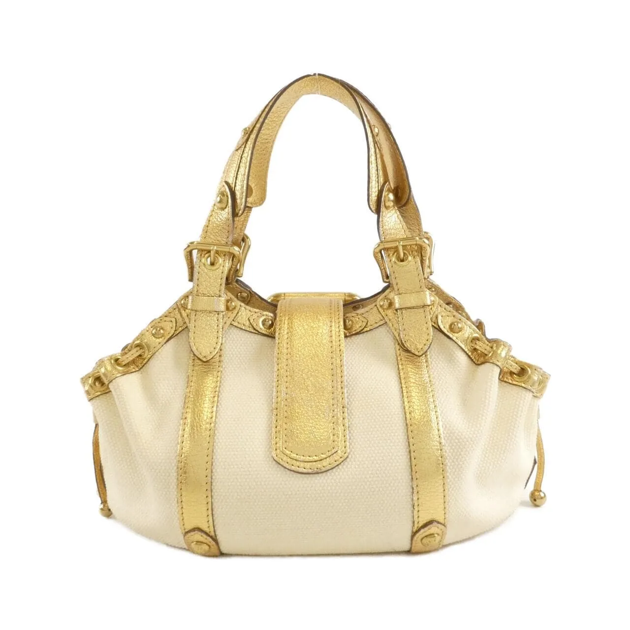 LOUIS VUITTON M92391 Handbag Canvas 白色 帆布 中古品B - 縮圖 2