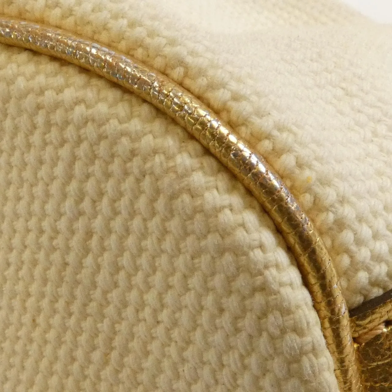 LOUIS VUITTON M92391 Handbag Canvas 白色 帆布 中古品B - 縮圖 3