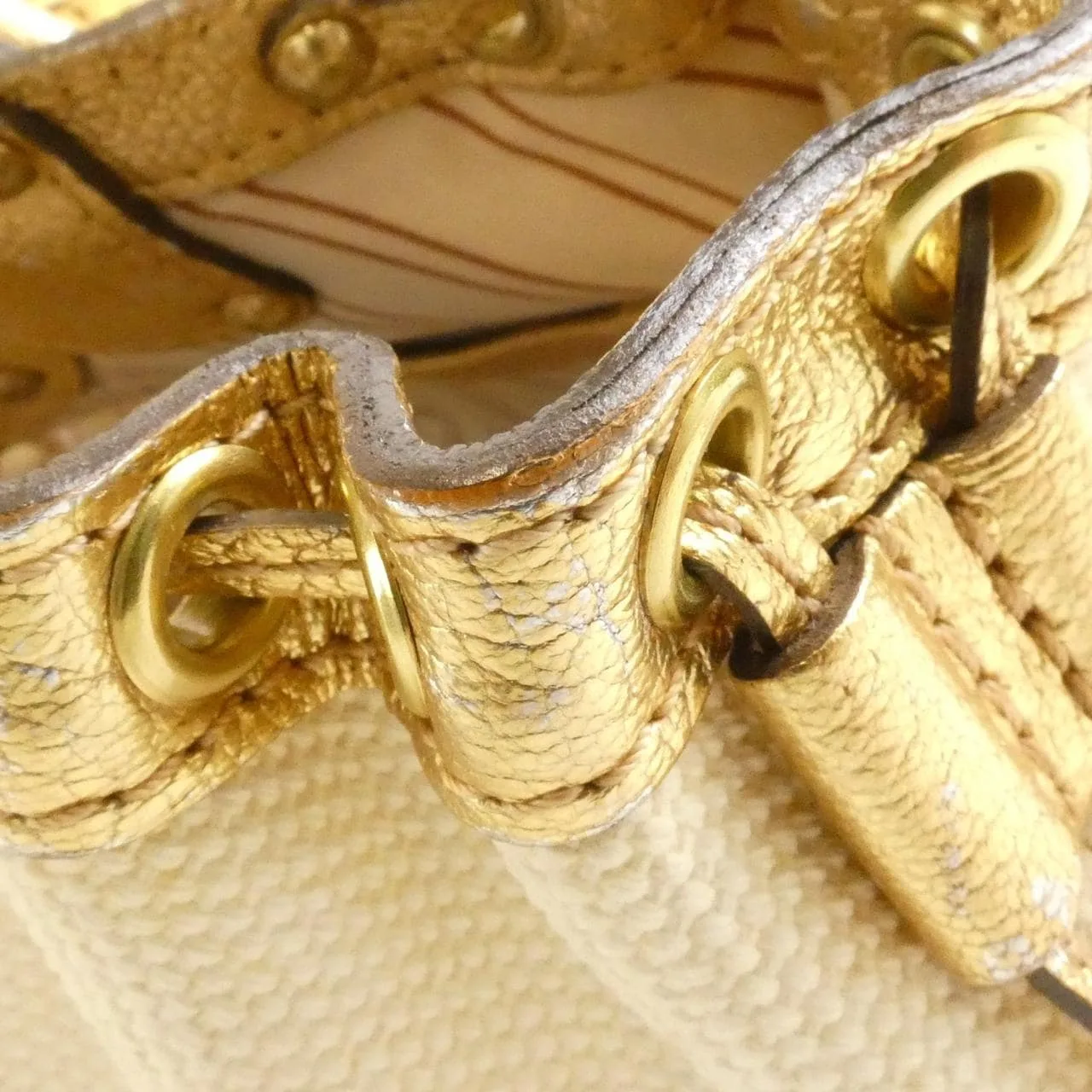 LOUIS VUITTON M92391 Handbag Canvas 白色 帆布 中古品B - 縮圖 6