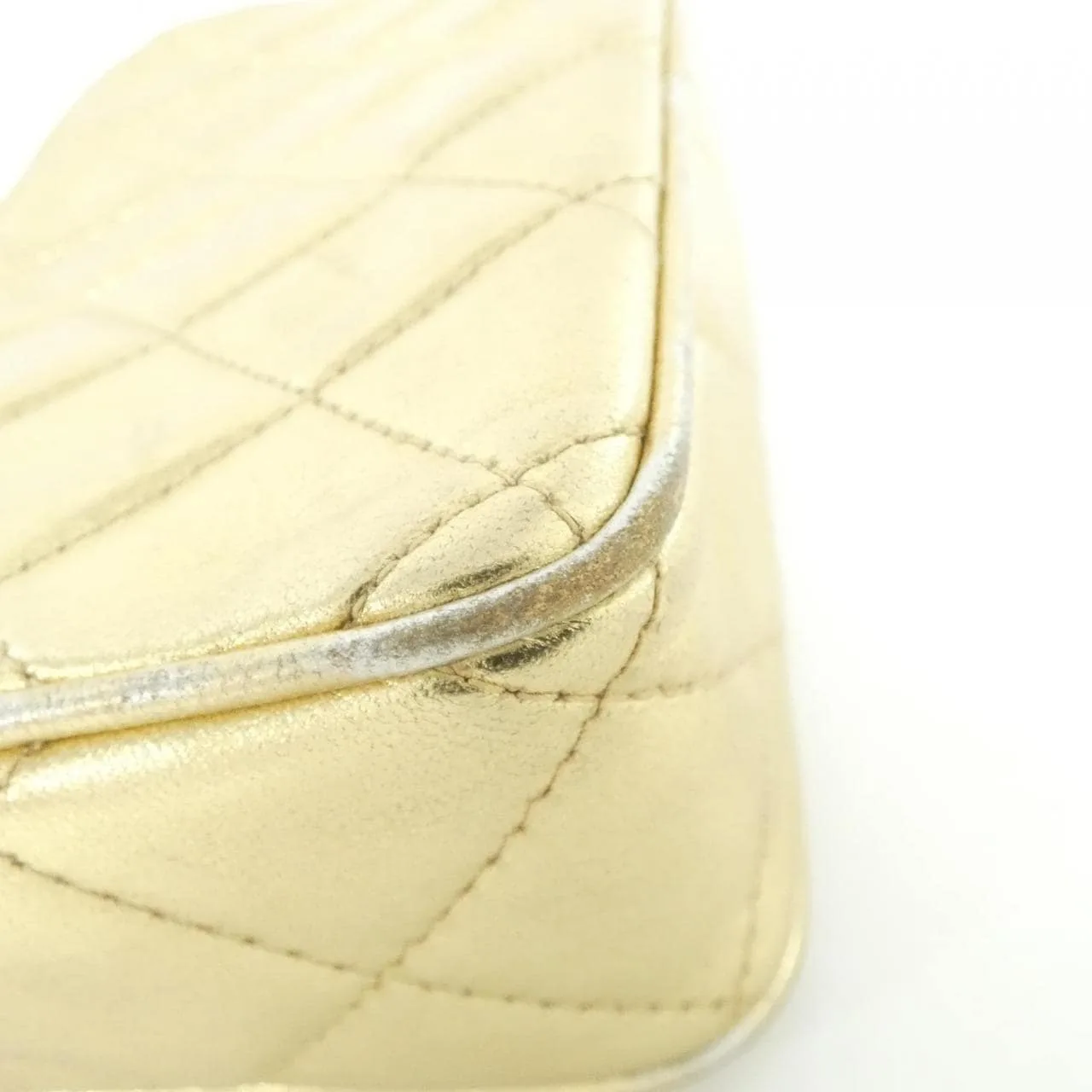 CHANEL Shoulder Lambskin 金色 羊皮 中古品B - 縮圖 3