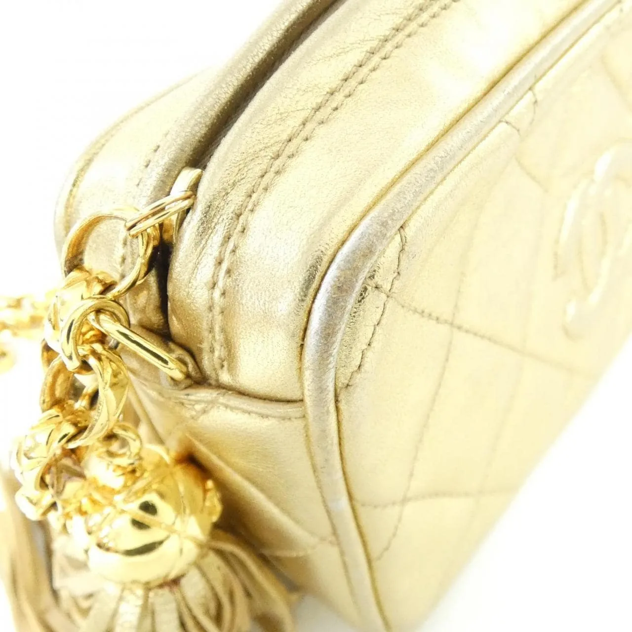 CHANEL Shoulder Lambskin 金色 羊皮 中古品B - 縮圖 4