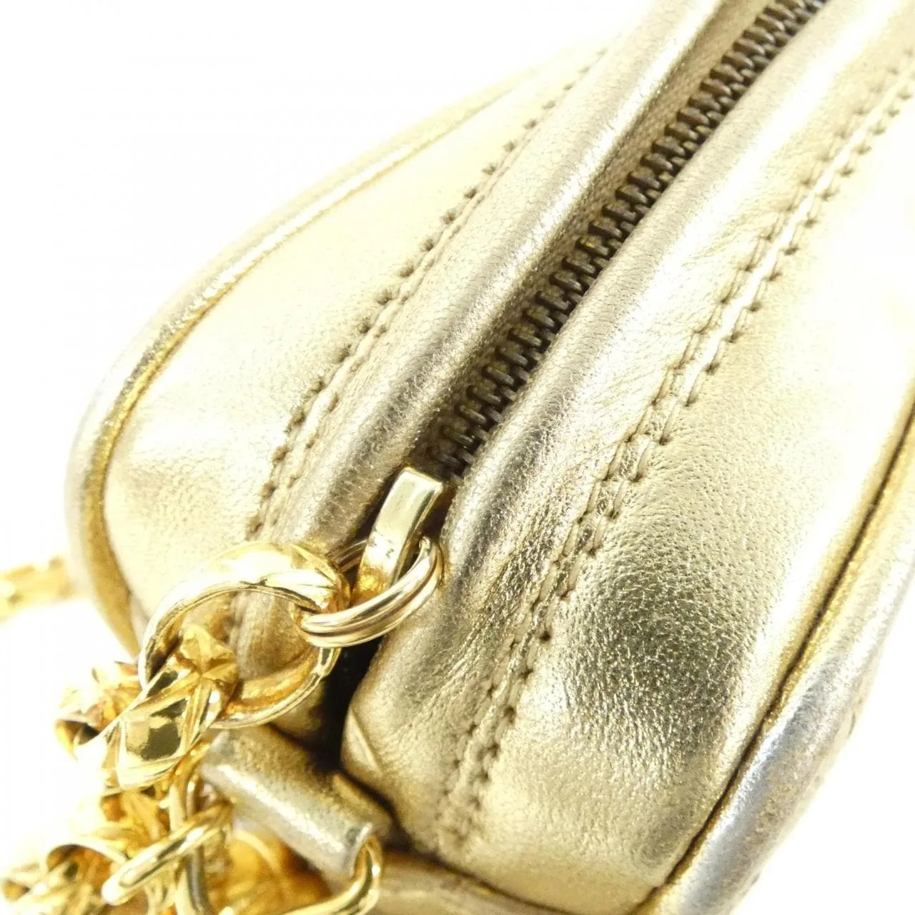 CHANEL Shoulder Lambskin 金色 羊皮 中古品B - 縮圖 5