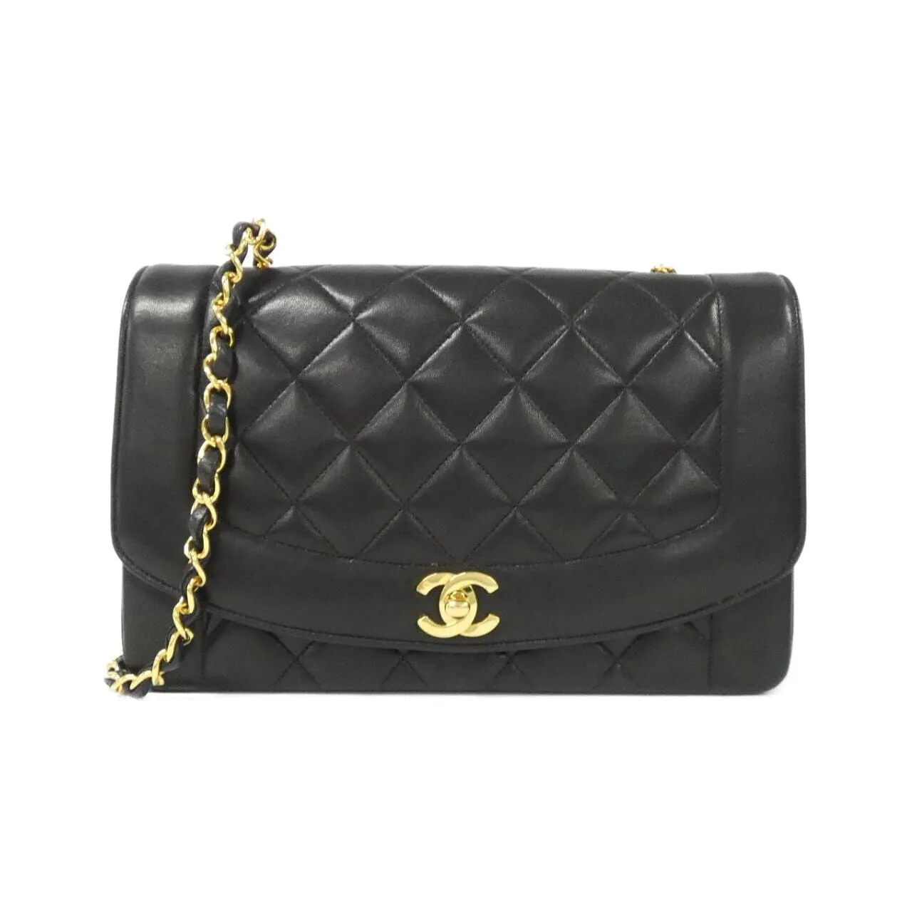 CHANEL 01165 Shoulder Lambskin Black