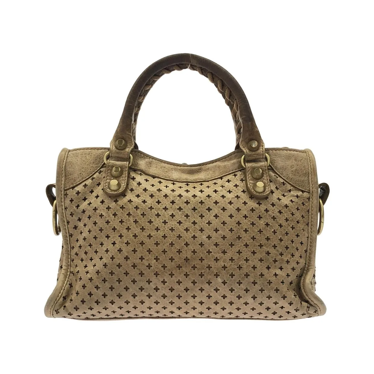 BALENCIAGA Le City 300295 Handbag Leather Beige Leather - Thumbnail 2