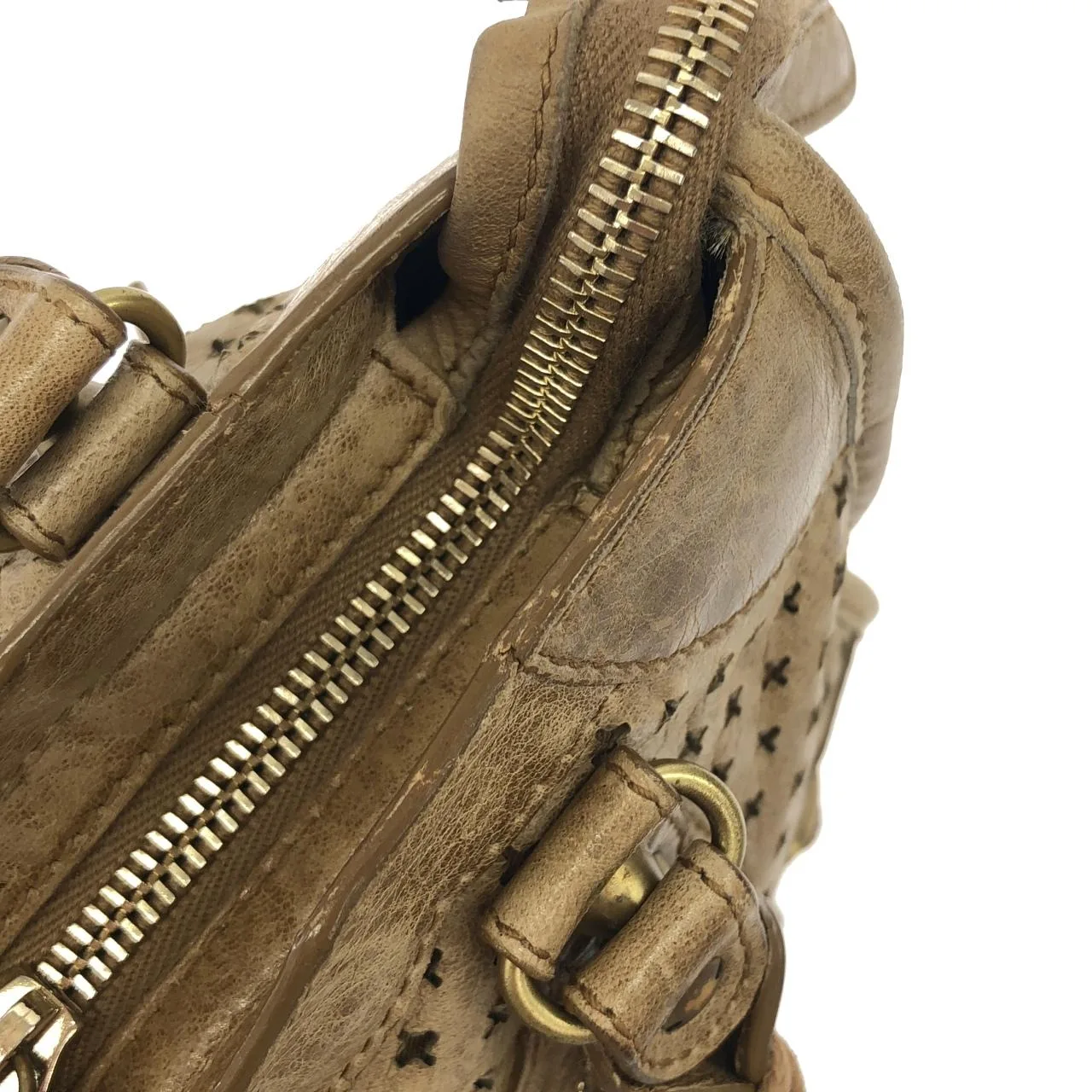 BALENCIAGA Le City 300295 Handbag Leather Beige Leather - Thumbnail 4