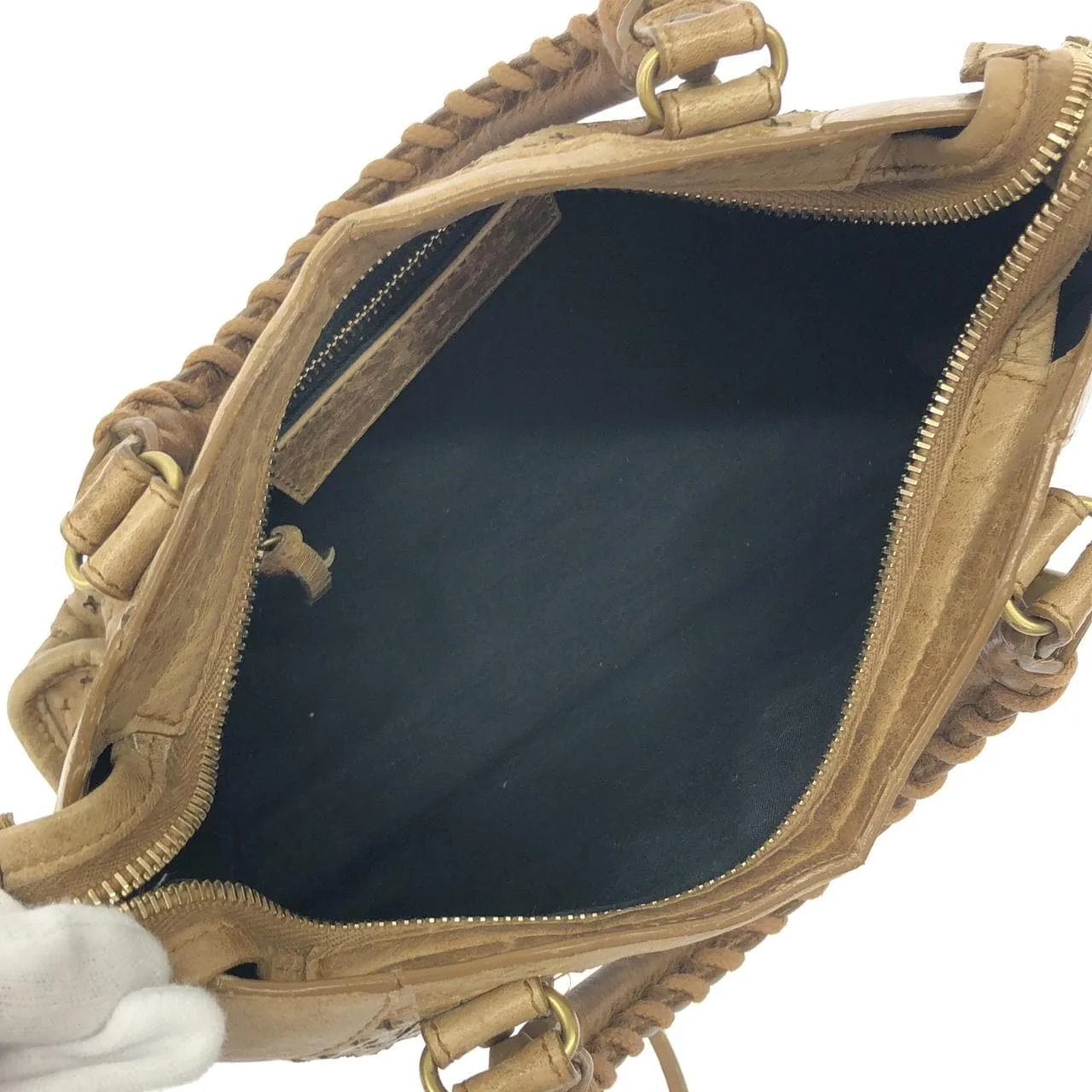 BALENCIAGA Le City 300295 Handbag Leather Beige Leather - Thumbnail 7