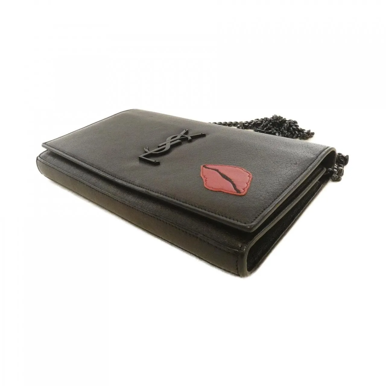 SAINT LAURENT Sunset 442015 Wallet Leather 黑色 皮革 中古品B - 縮圖 4