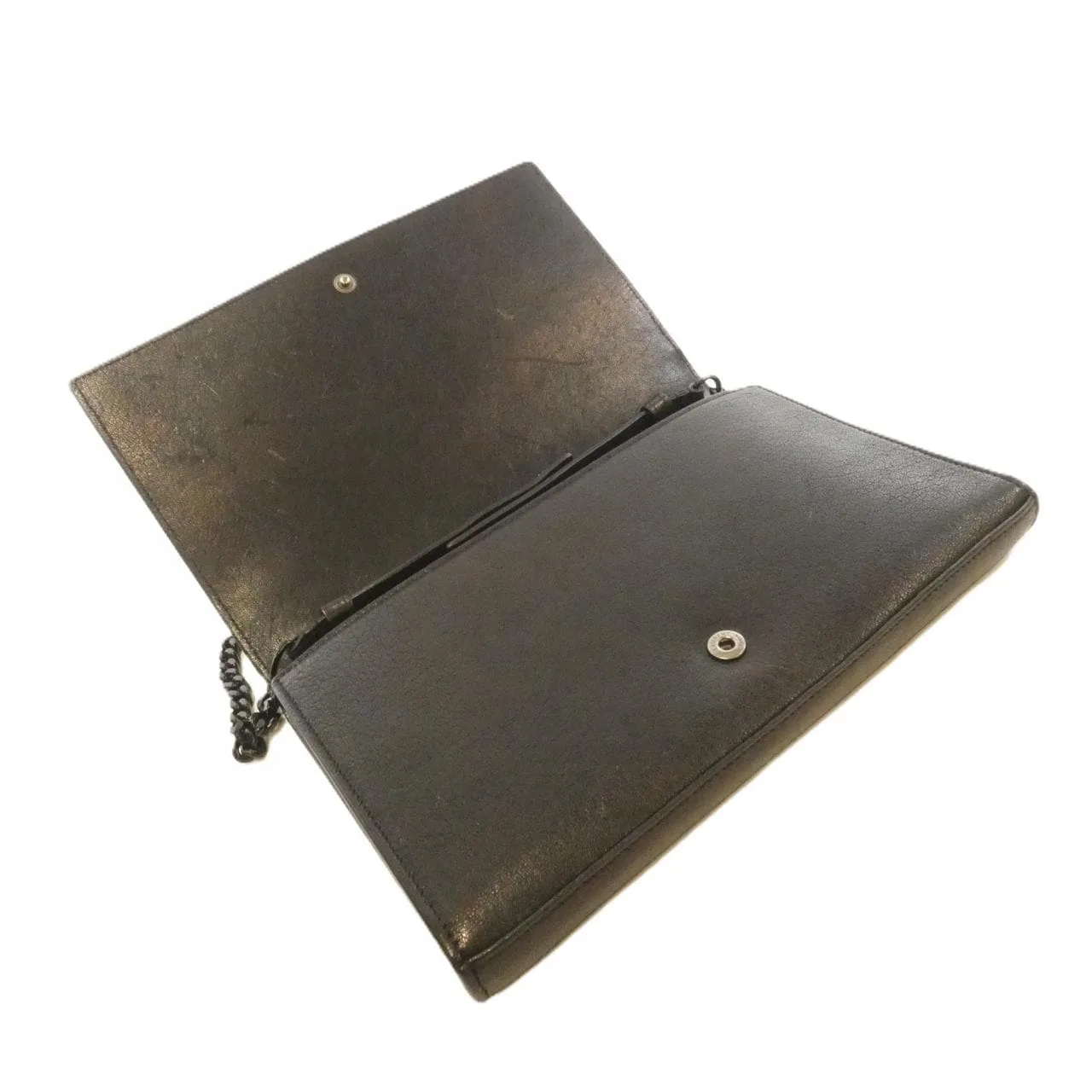 SAINT LAURENT Sunset 442015 Wallet Leather 黑色 皮革 中古品B - 縮圖 7