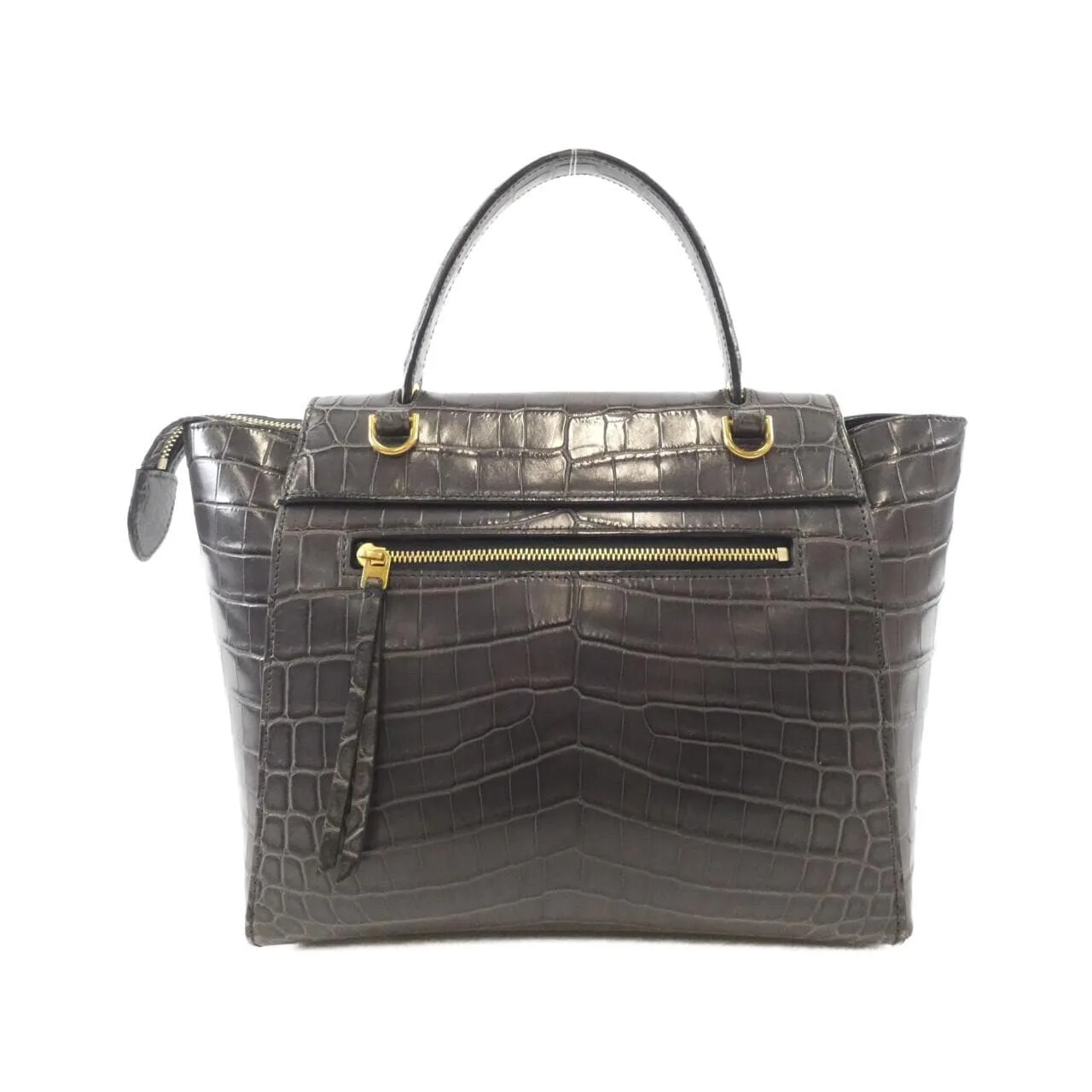 CELINE Belt Bag 180153 Handbag Crocodile 灰色 鱷魚皮 中古品A - 縮圖 2